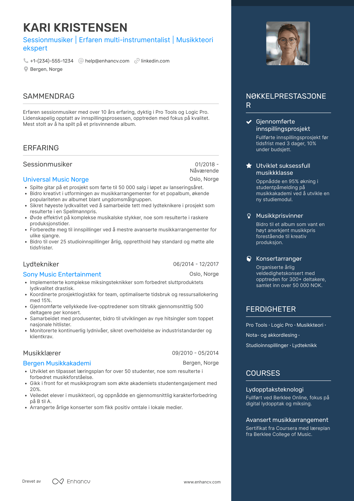 CV for Sessionmusiker