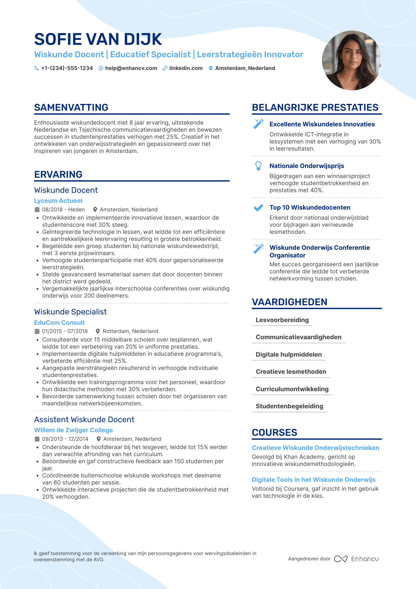 CV voor Učitel matematiky