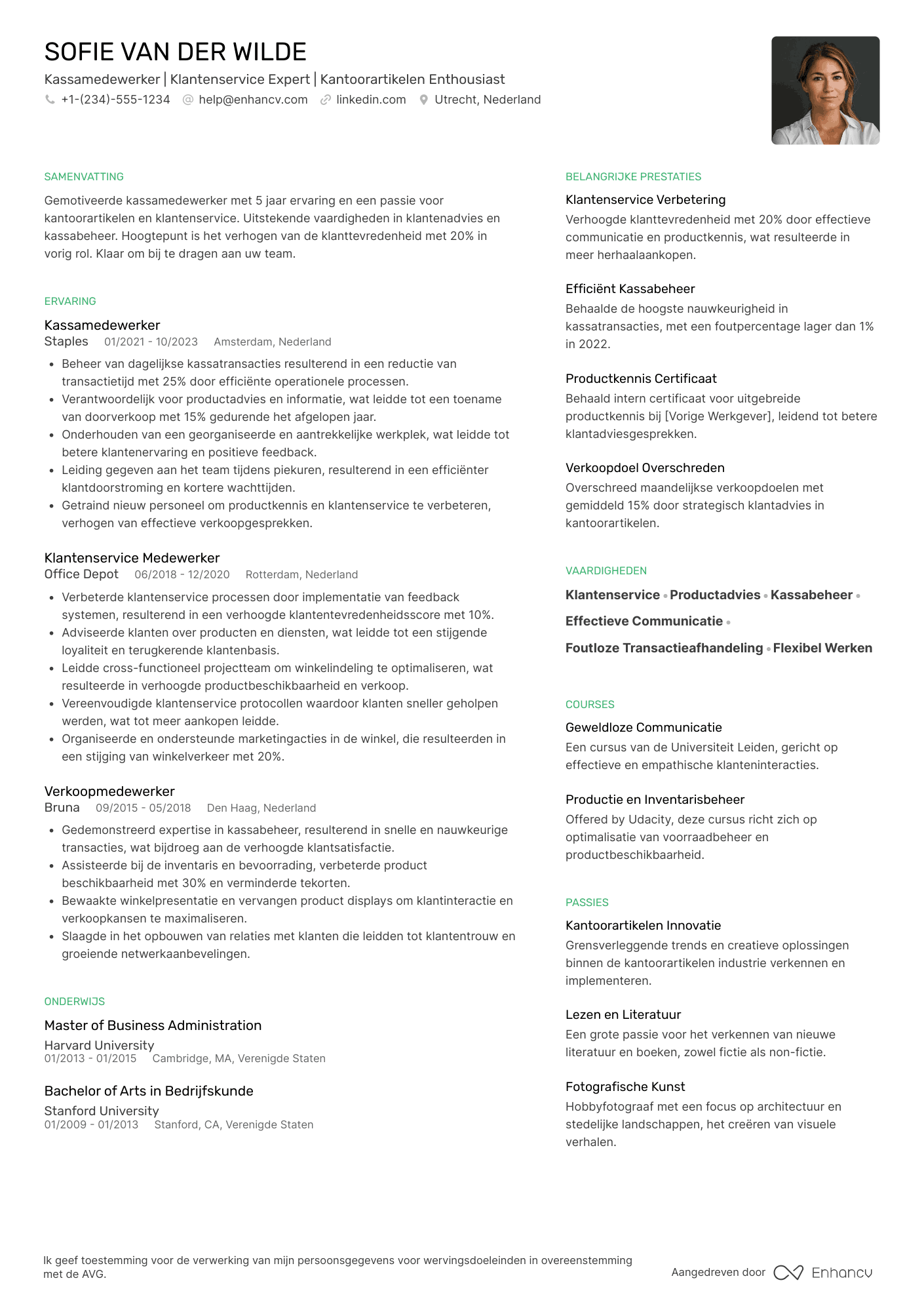 CV voor Kassamedewerker Kantoorartikelen