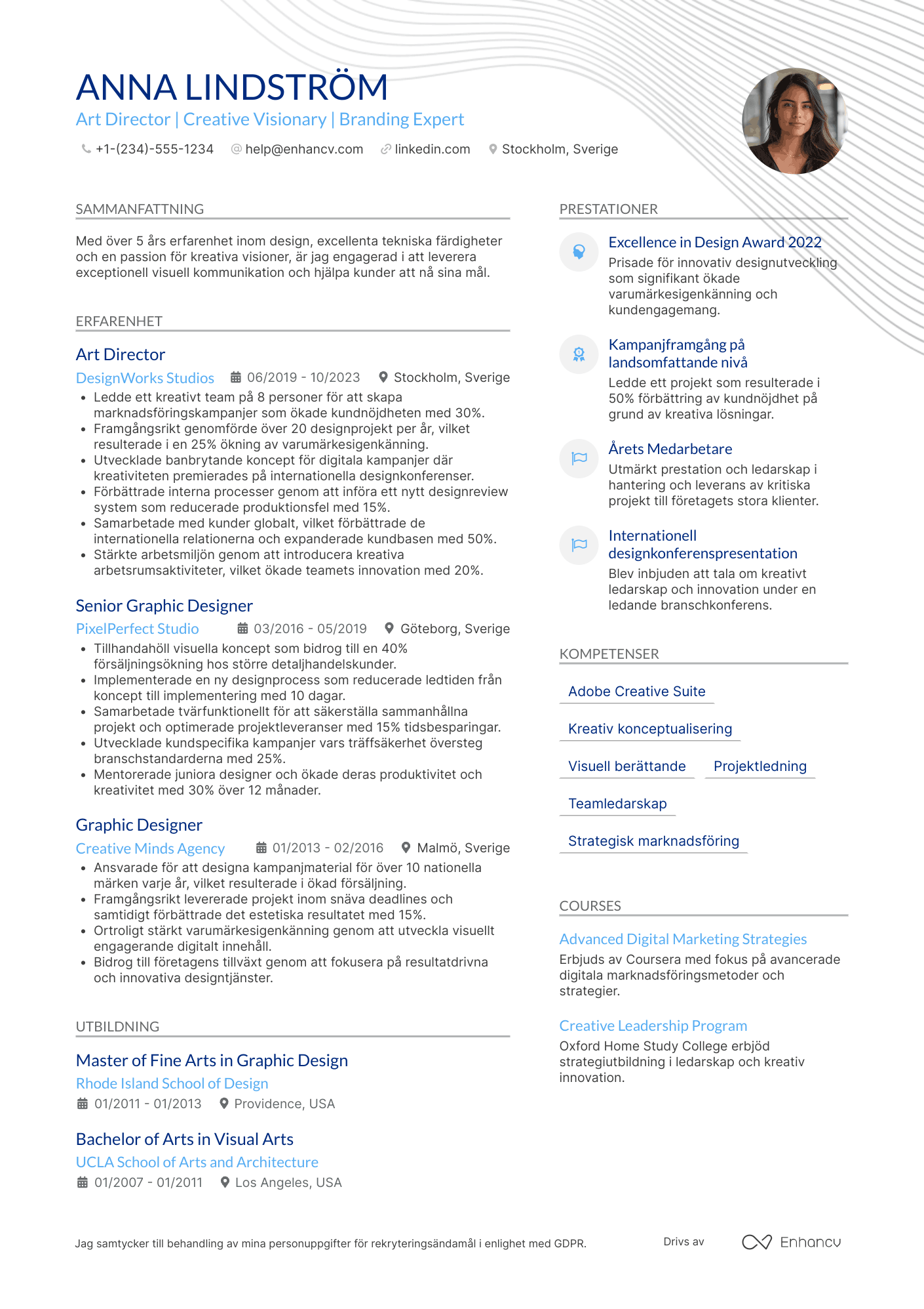 CV för Art Director