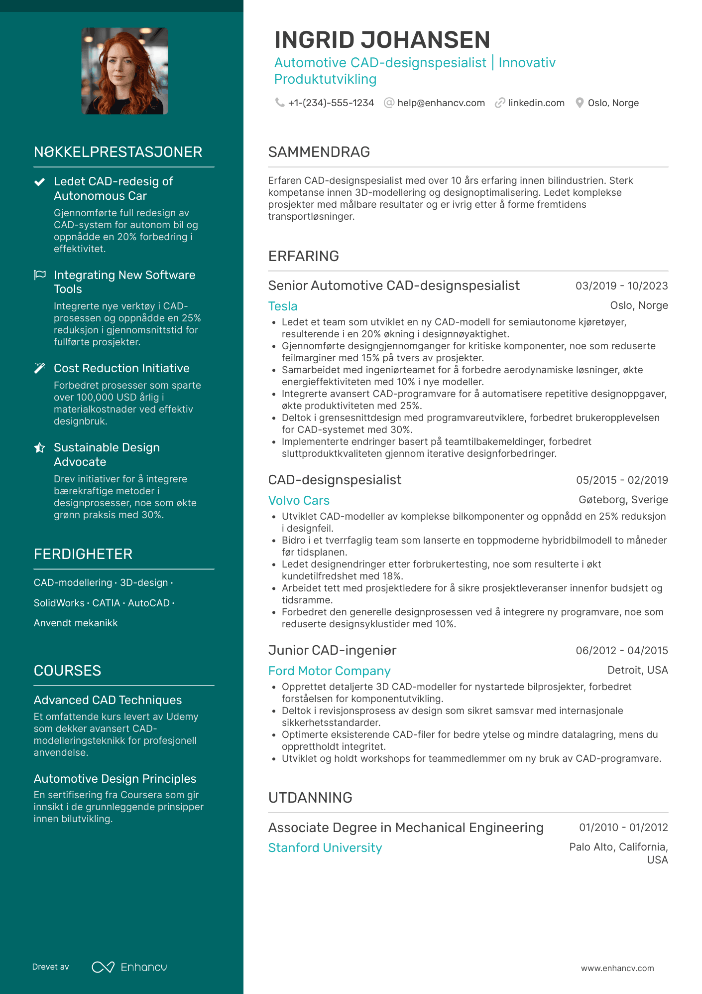 CV for Automotive CAD designspesialist