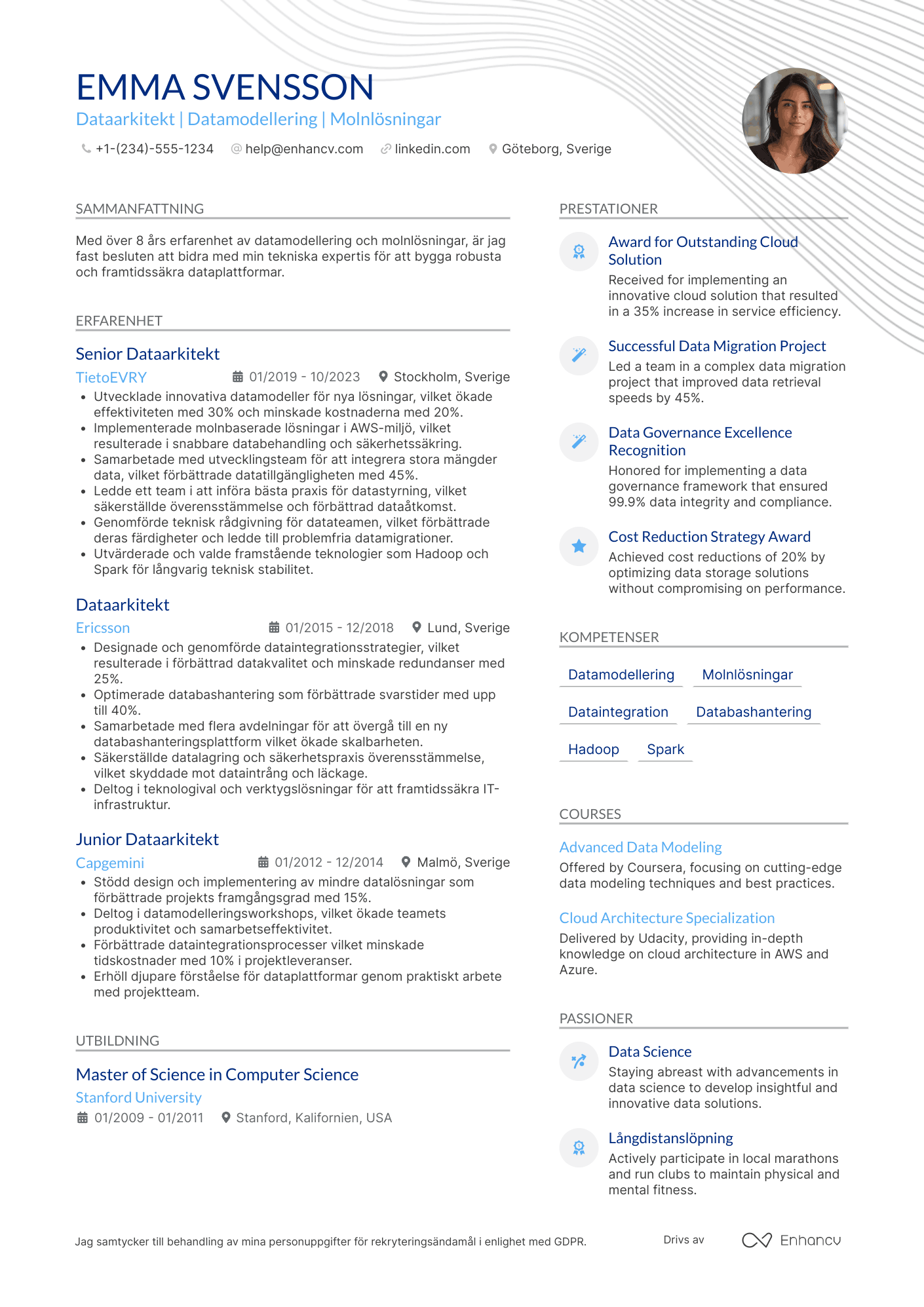 CV för Dataarkitekt