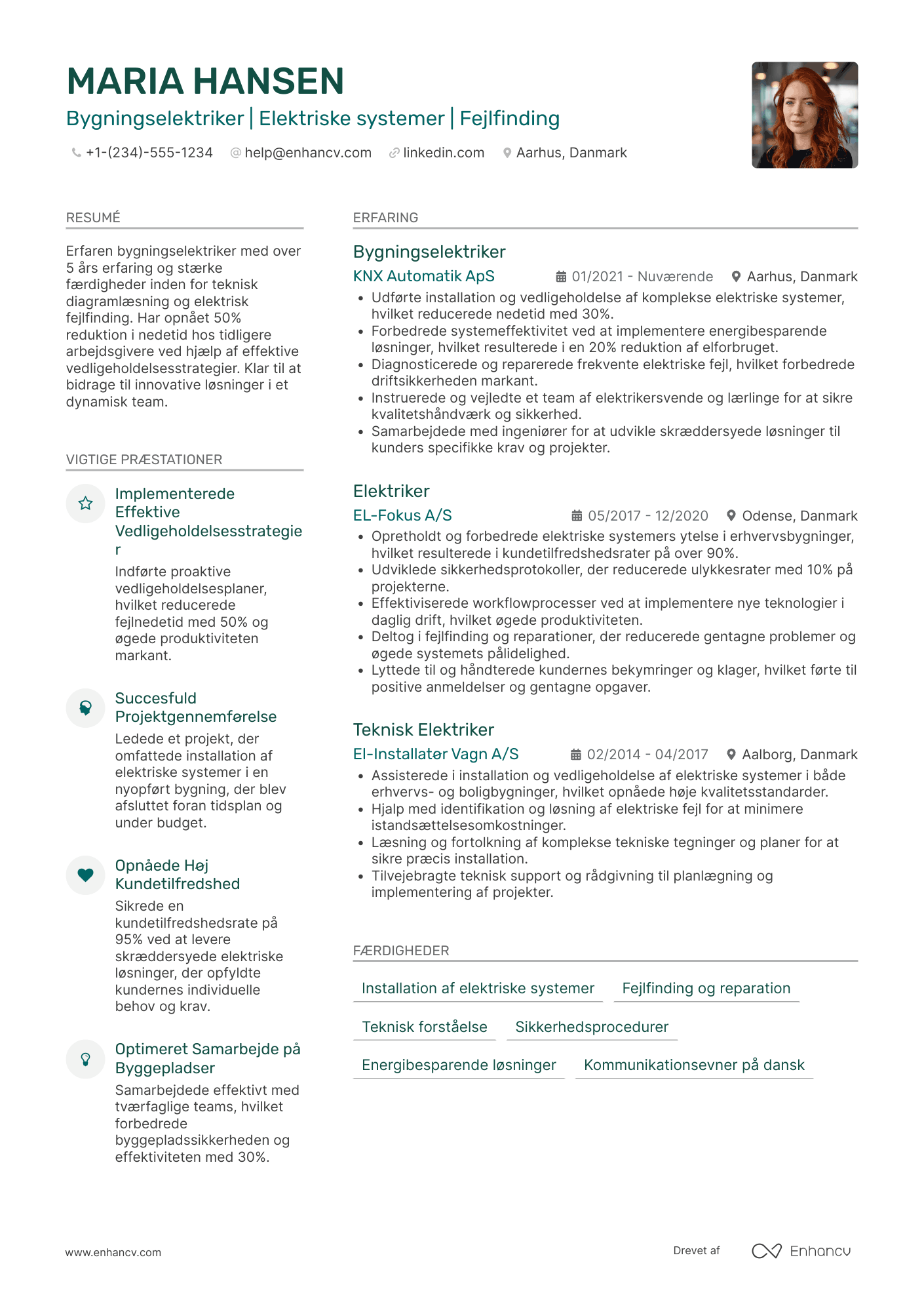 CV til Bygningselektriker