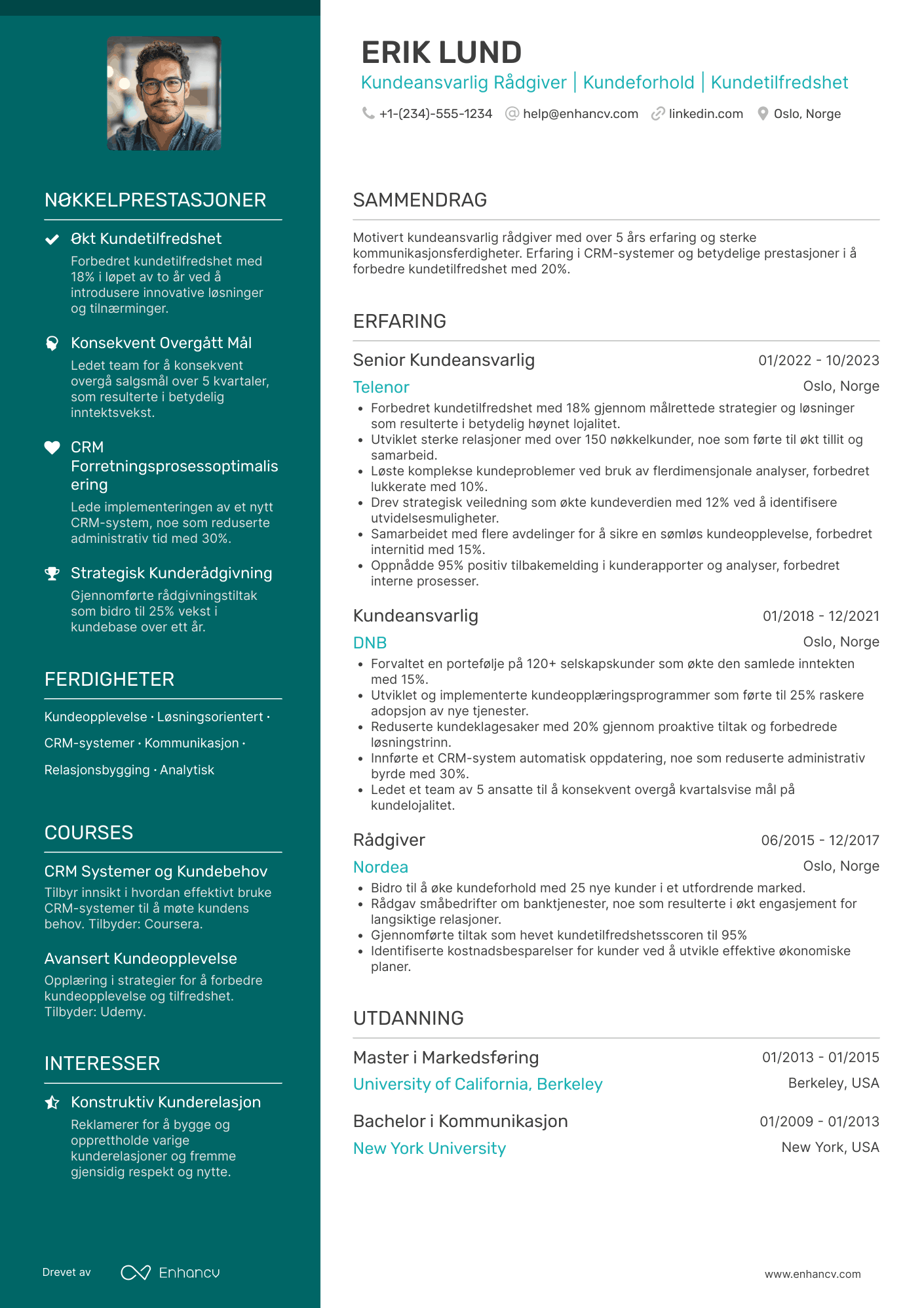 CV for Kundeansvarlig Rådgiver