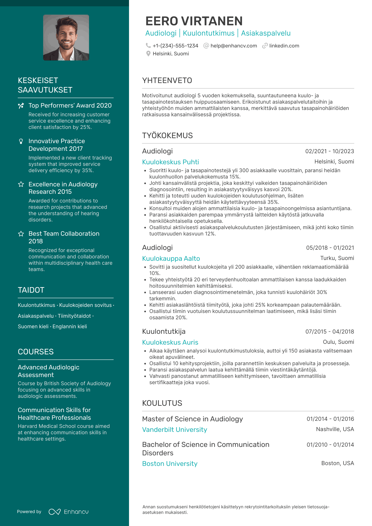 kiillotettu CV pohja