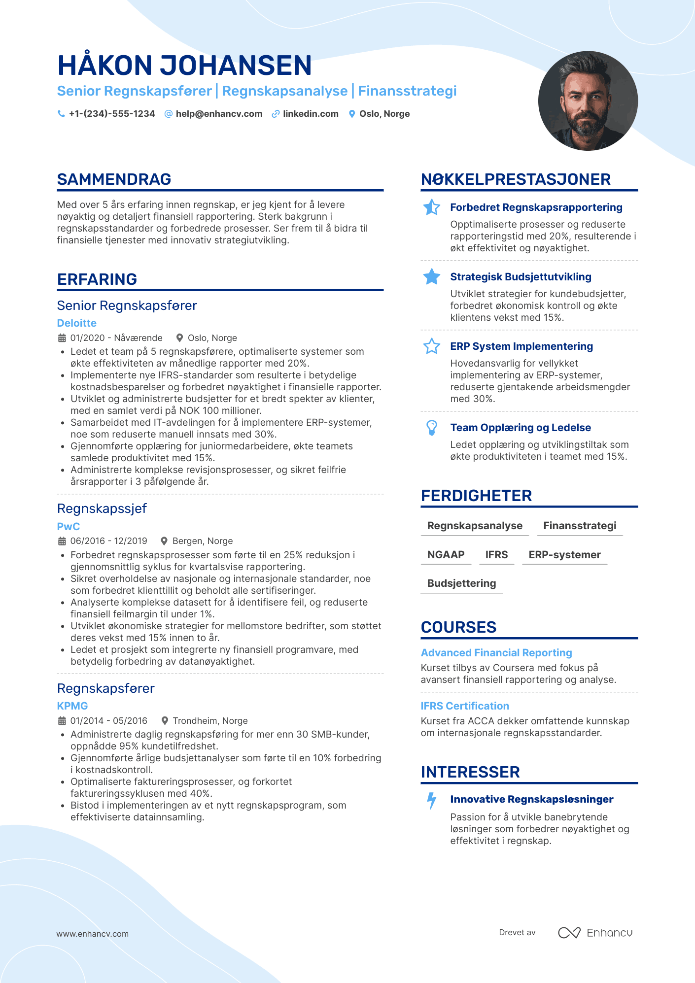 CV for Senior Regnskapsfører