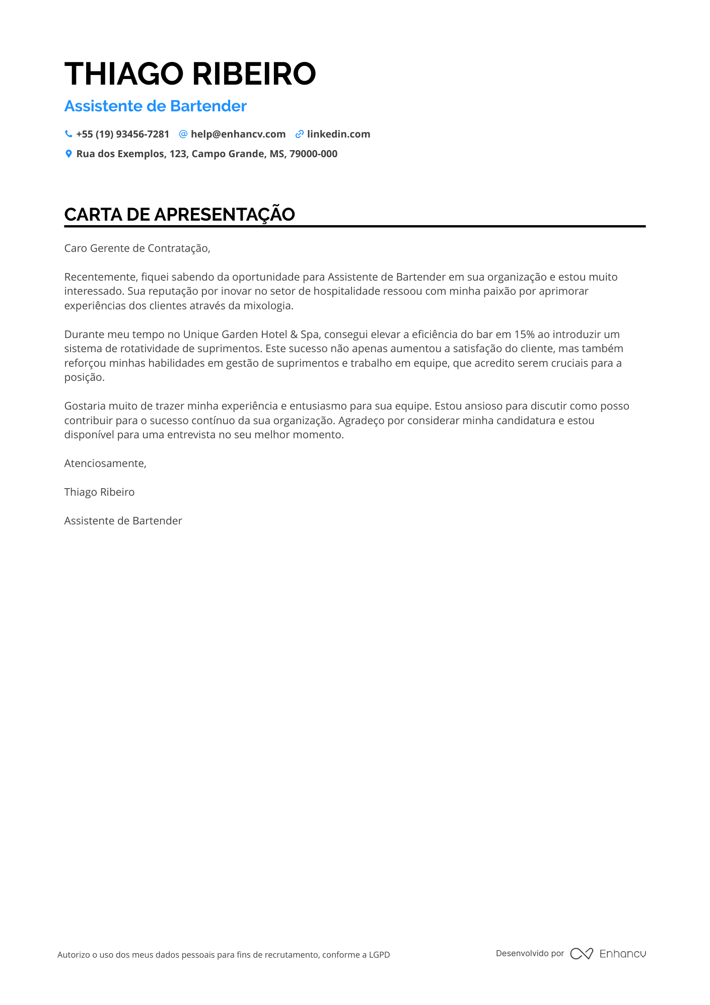 Barman Assistente