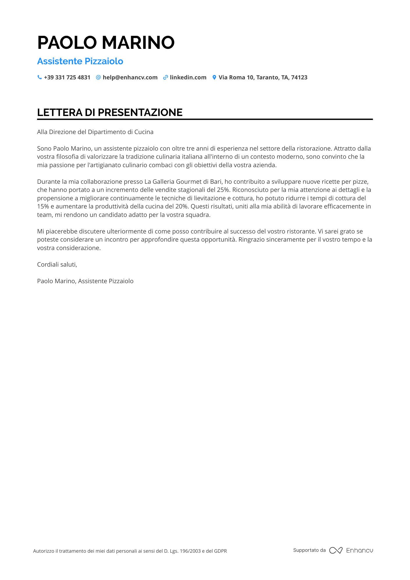 Pizzaiolo per Ristorante di Lusso