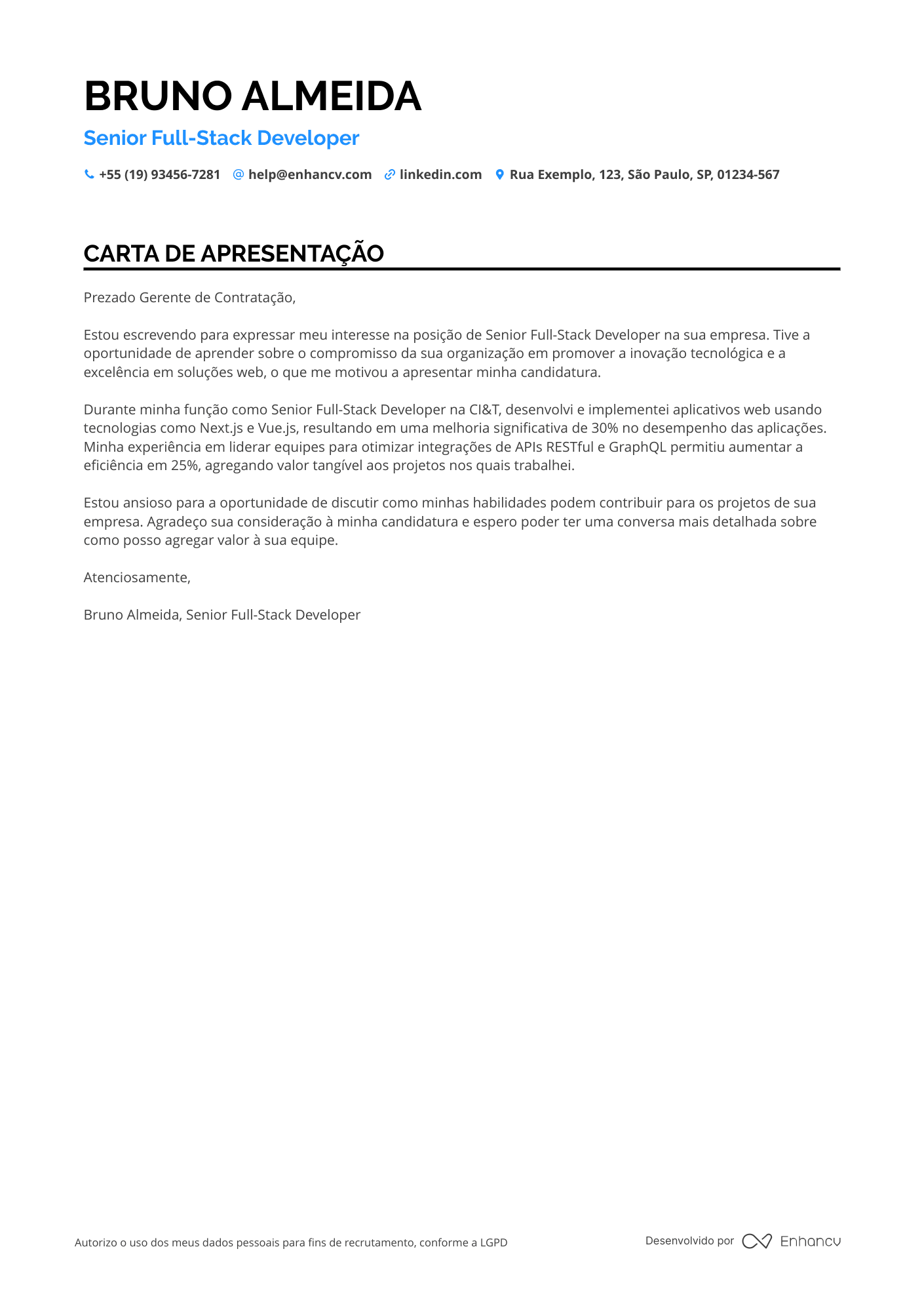 Desenvolvedor Web Full Stack
