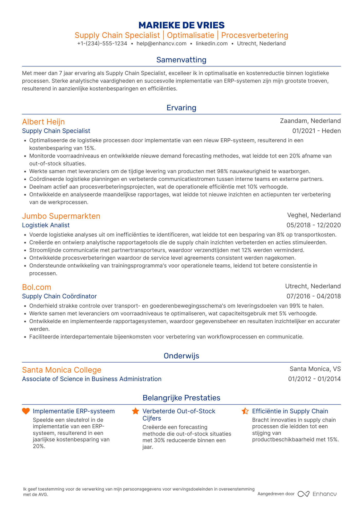 CV voor Lidl Supply Chain Specialist
