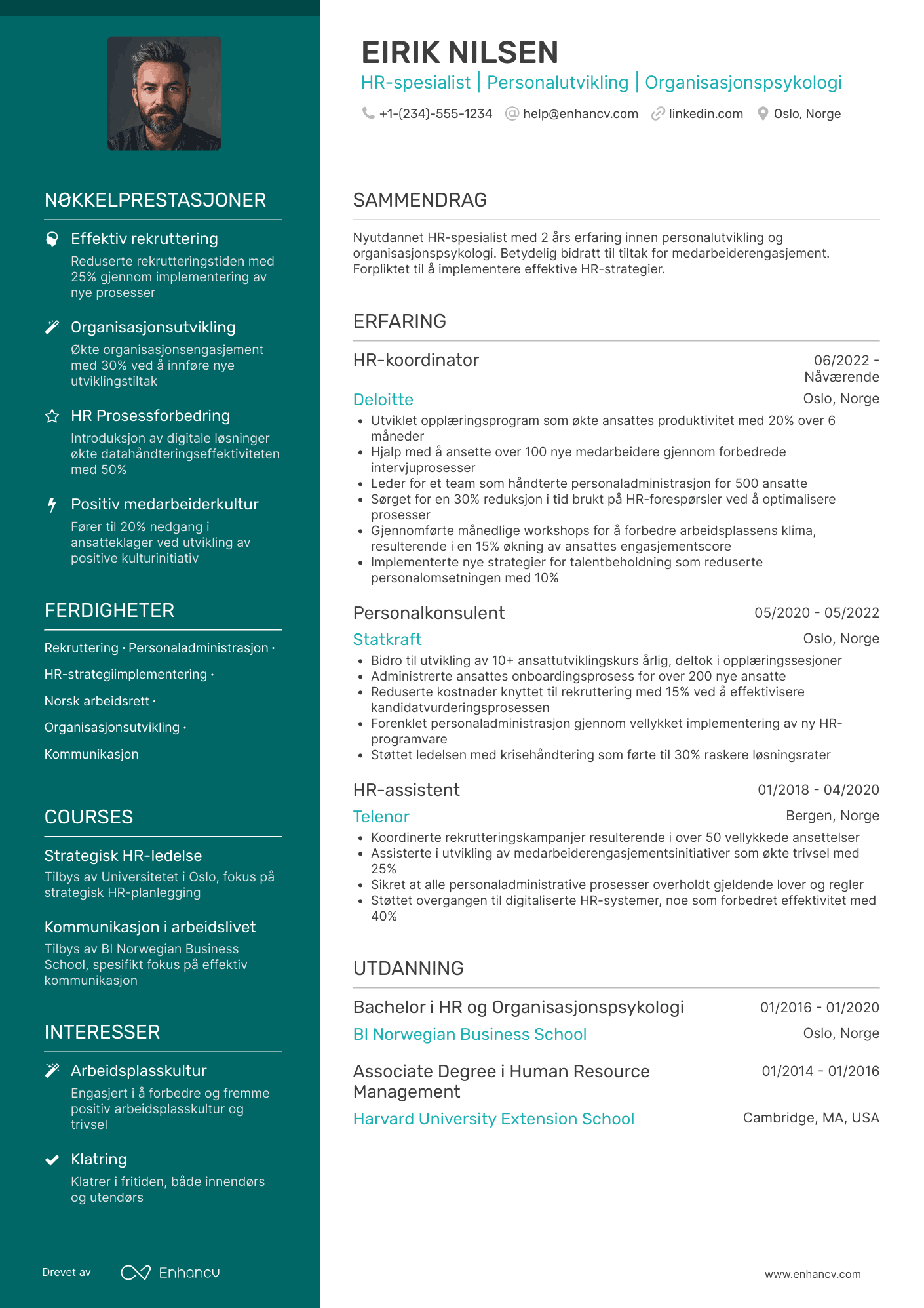 CV for Nyutdannede HR spesialist i offentlig sektor