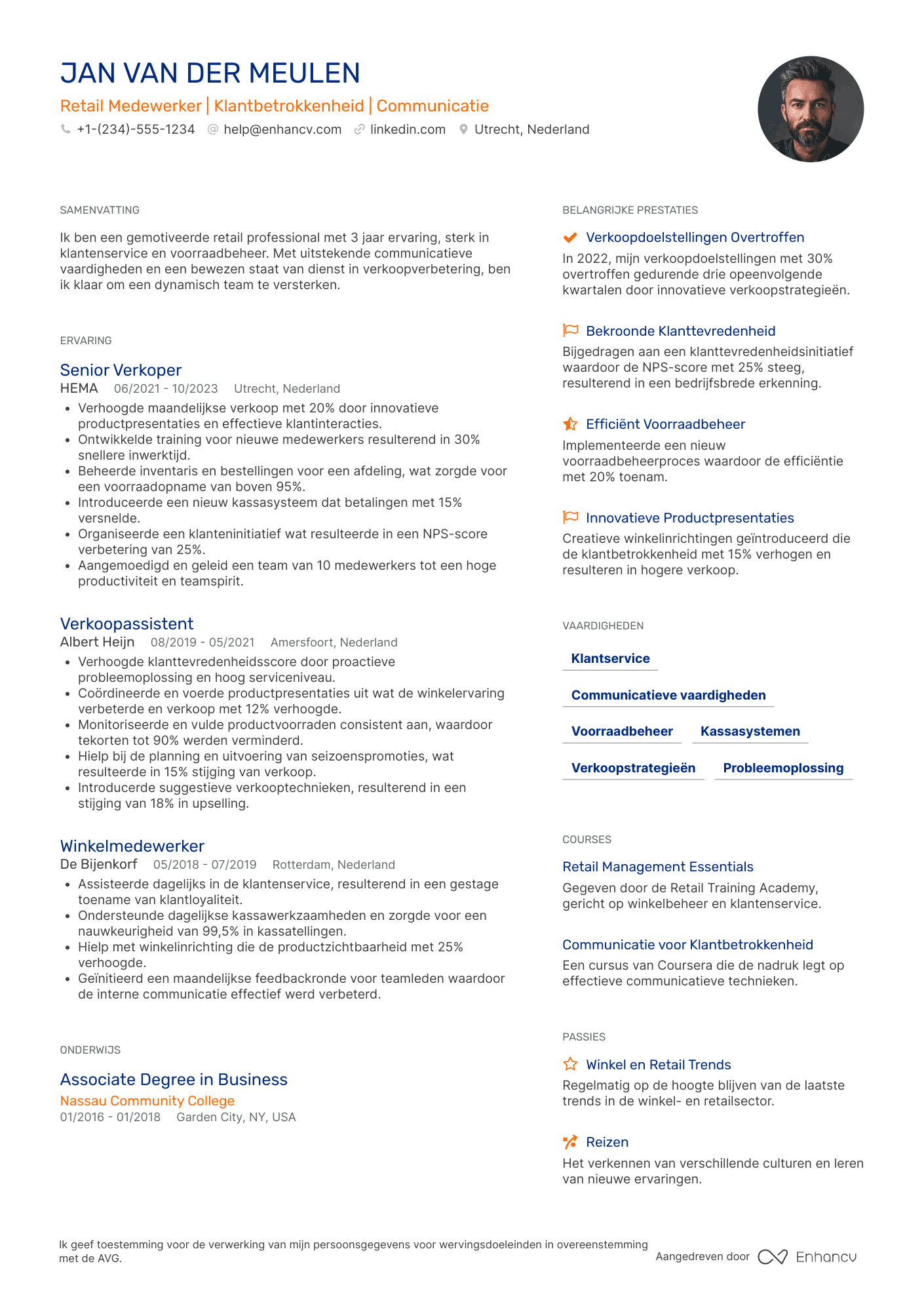 CV voor Bijbaantje retail medewerker