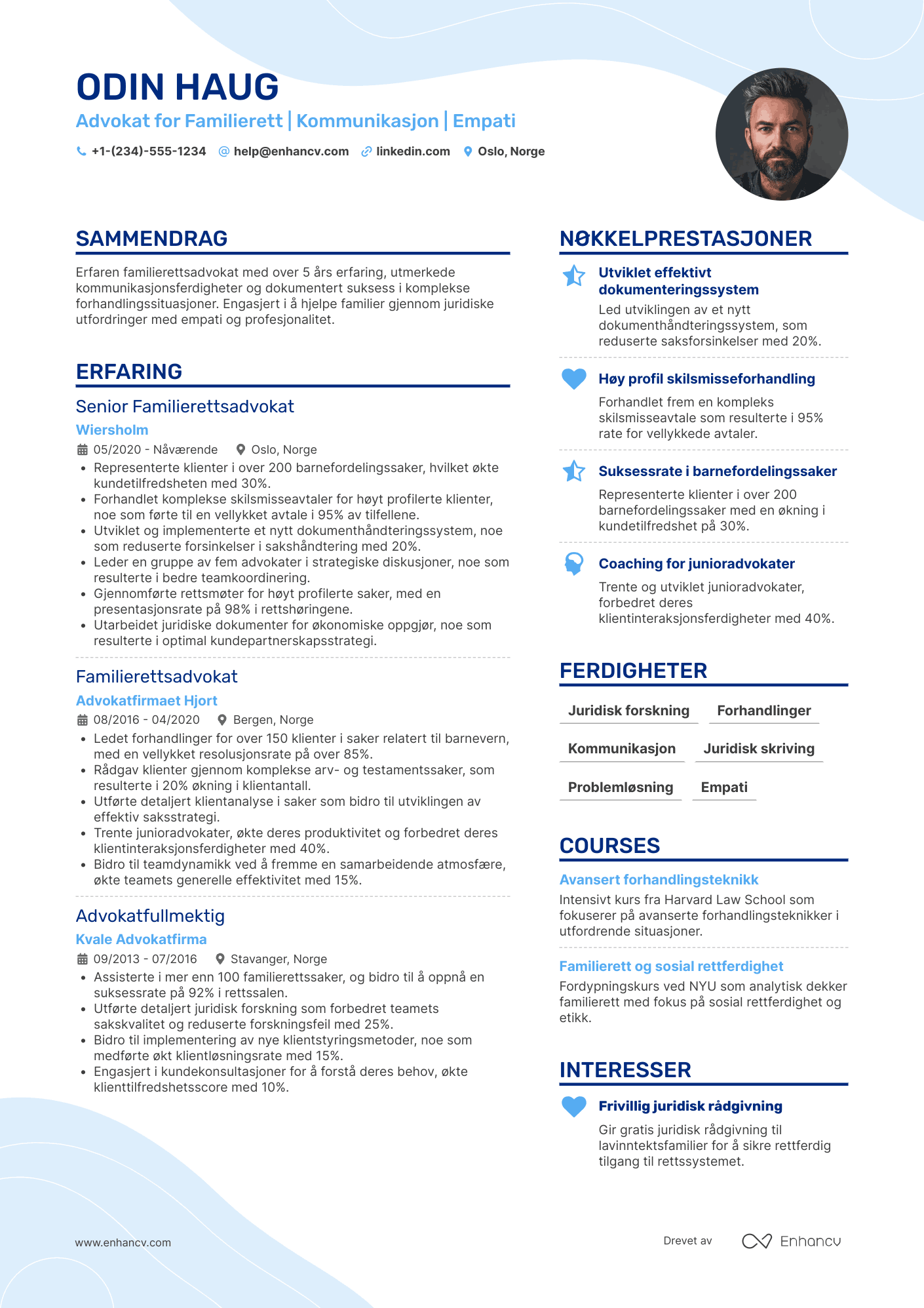 CV for Advokat for familierett