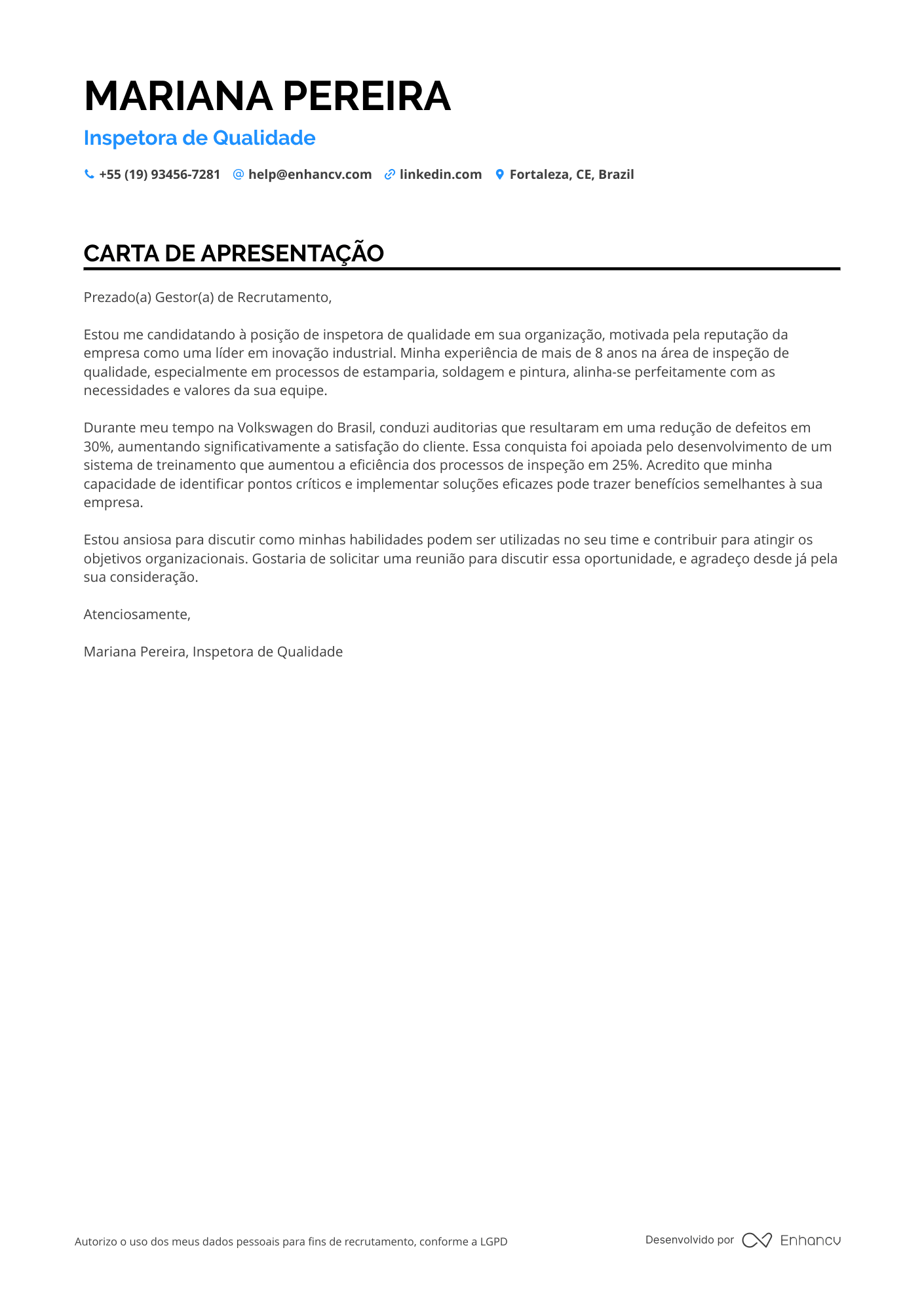 Inspetor de Qualidade em Manufatura