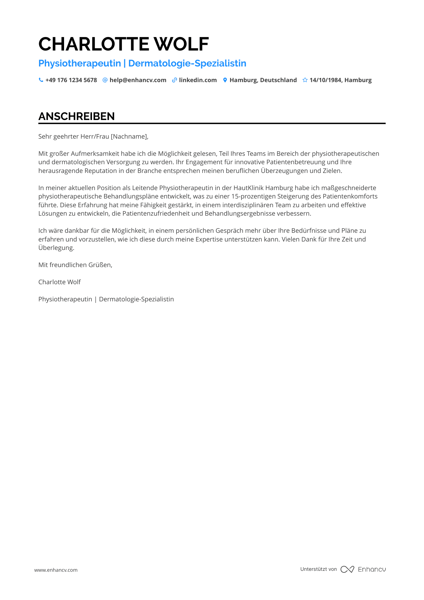 Physiotherapeut in der Dermatologie