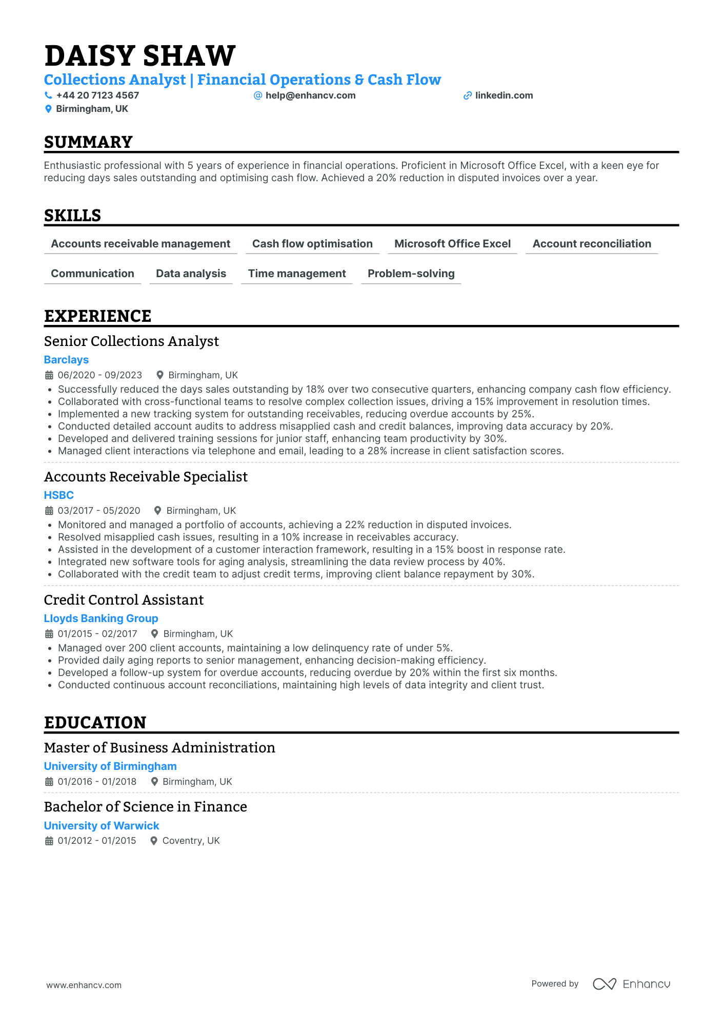 Accounts Receivable and Collections Analyst