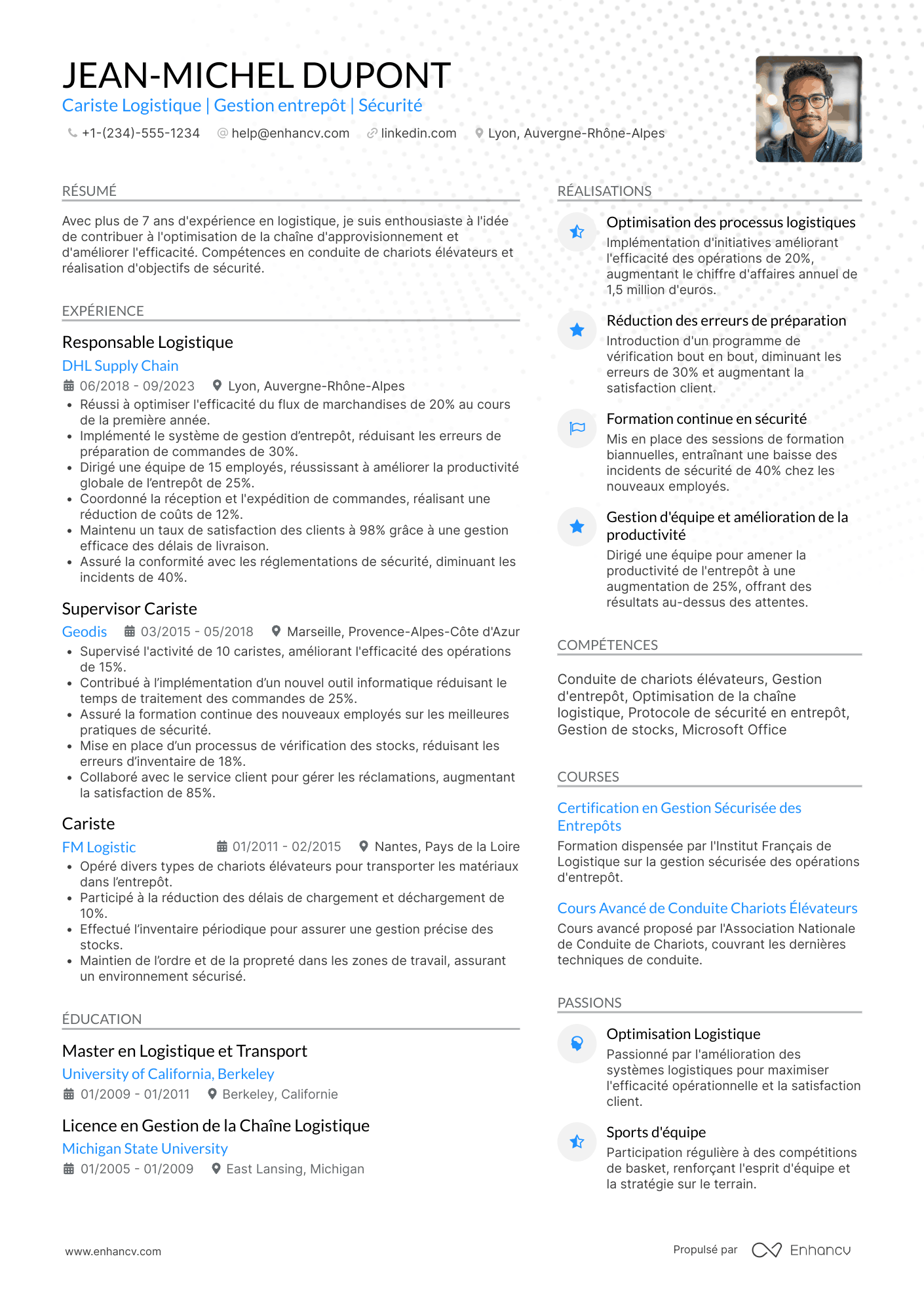 CV de cariste en logistique