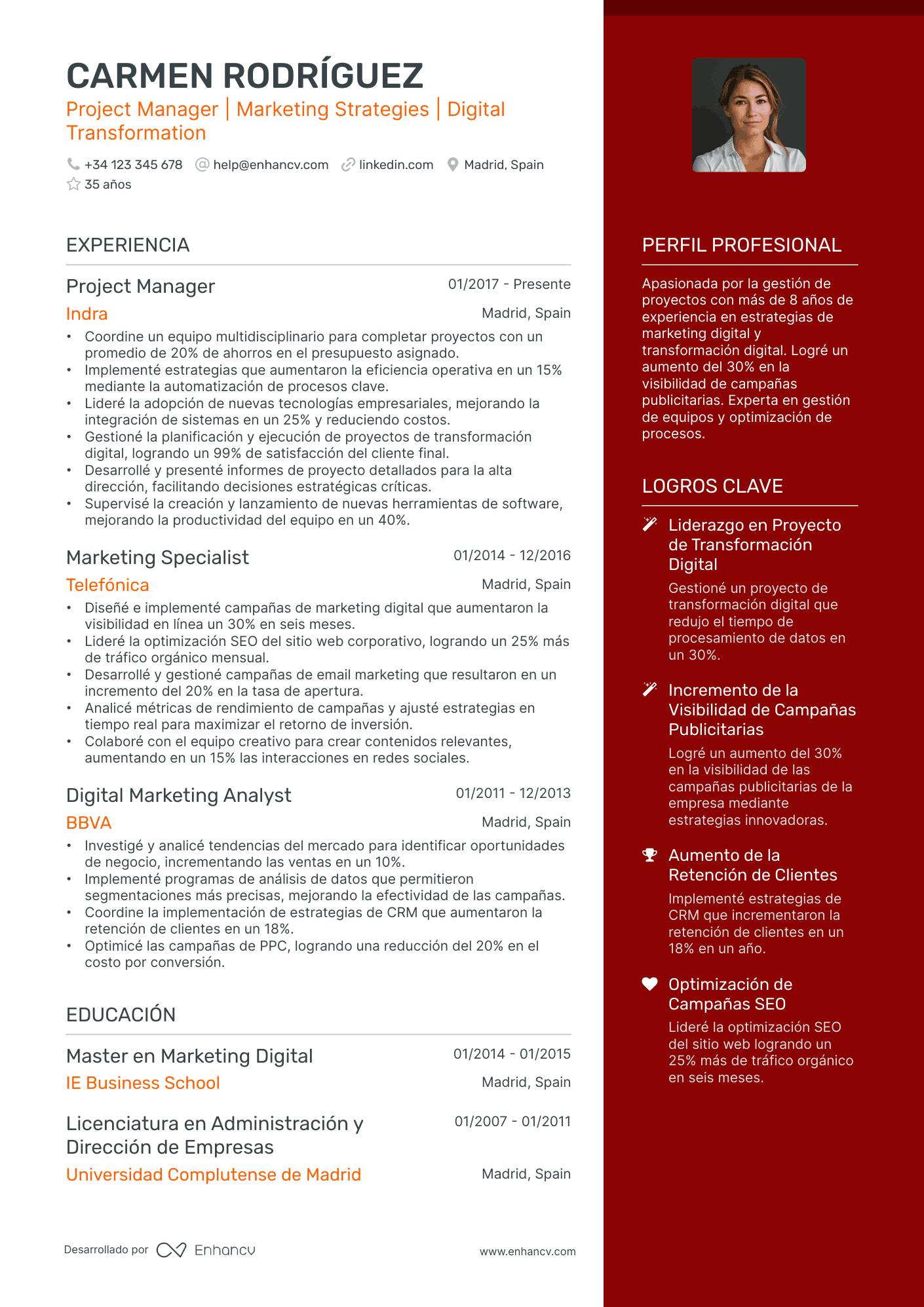 CV de Finanzas