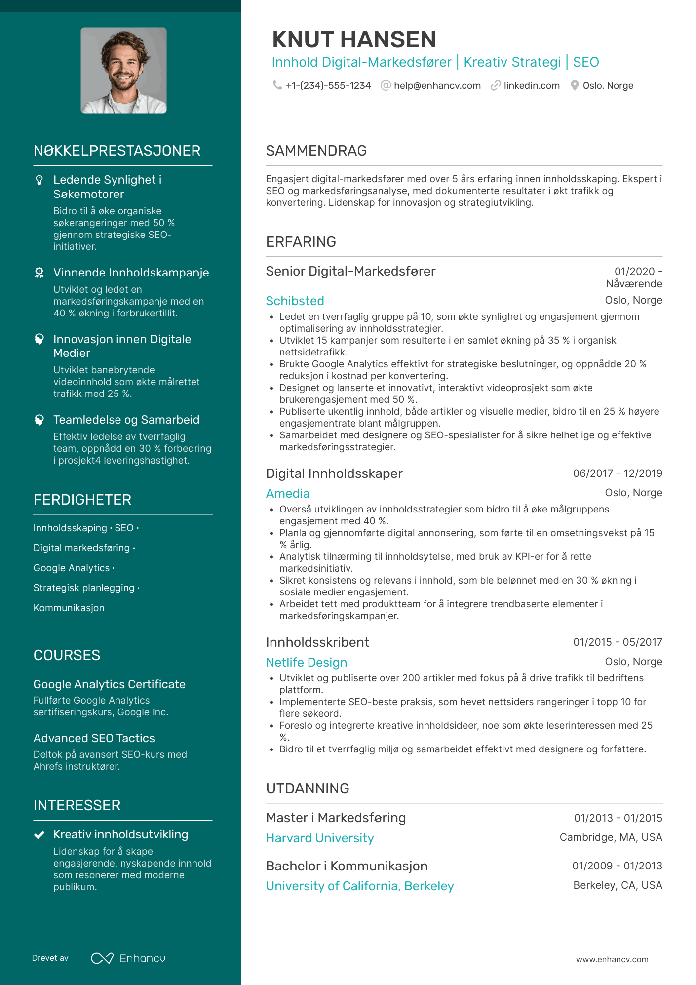 CV for Innhold digital markedsfører