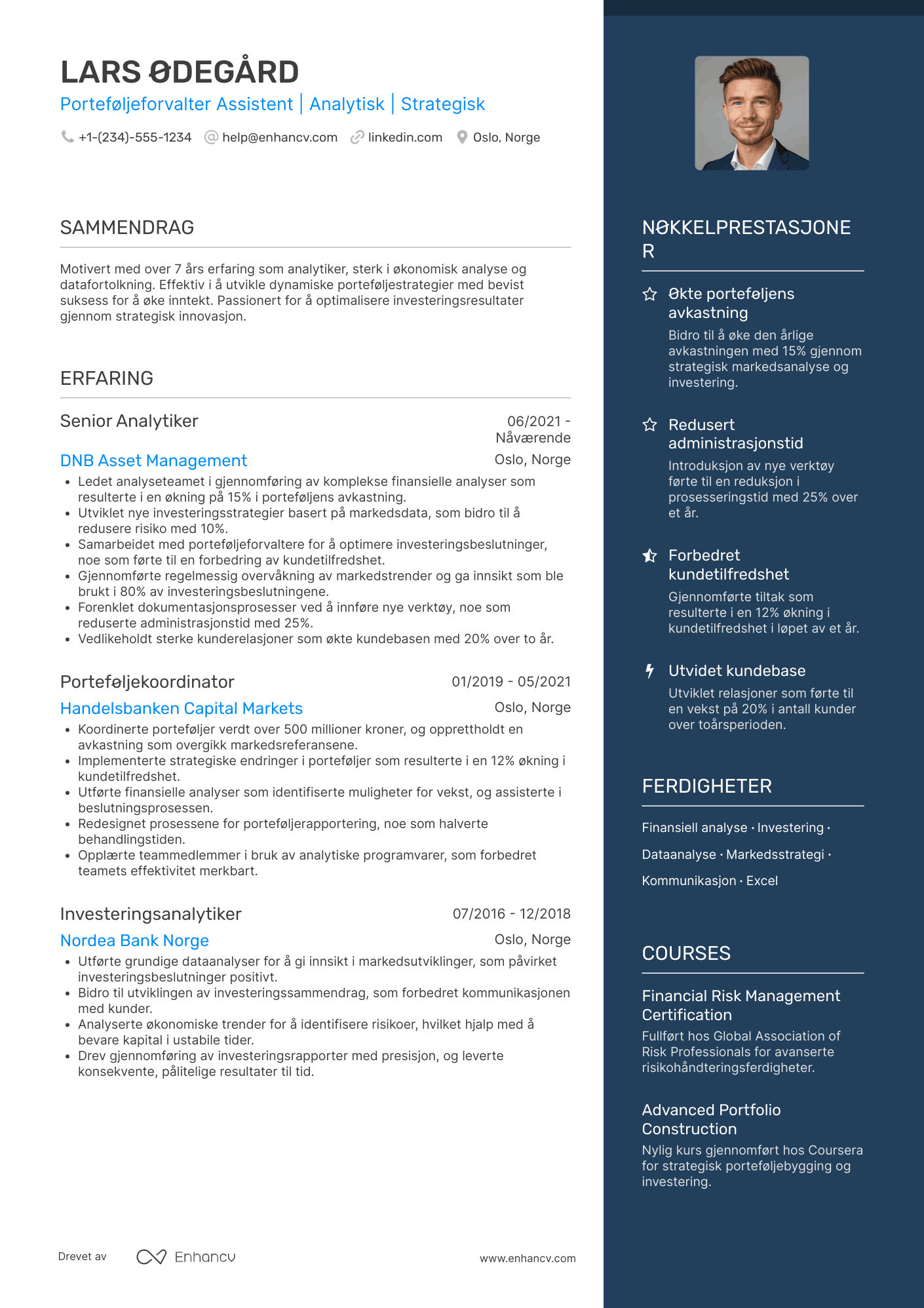 CV for Porteføljeforvalter Assistent