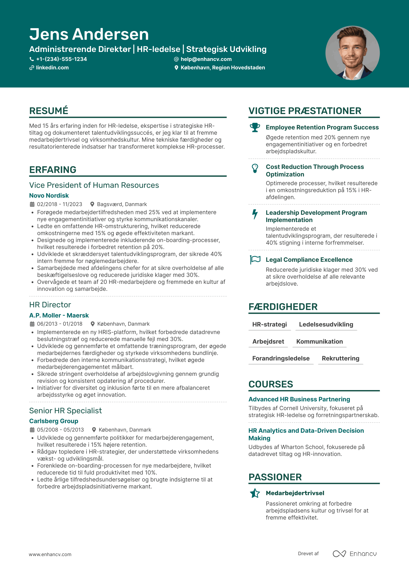 CV til Administrerende Direktør for HR