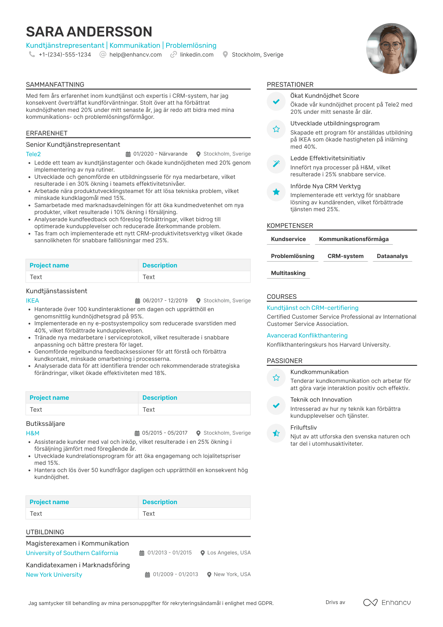 Högpresterare CV mall