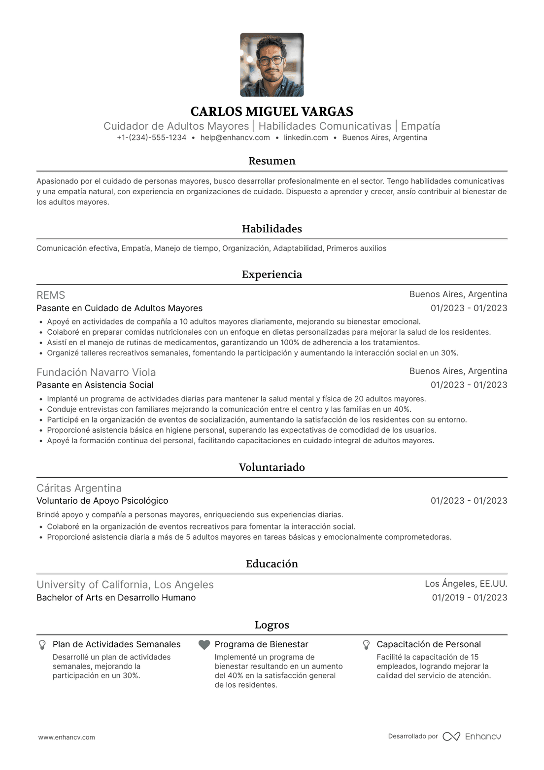 Cuidadora de adultos mayores sin experiencia