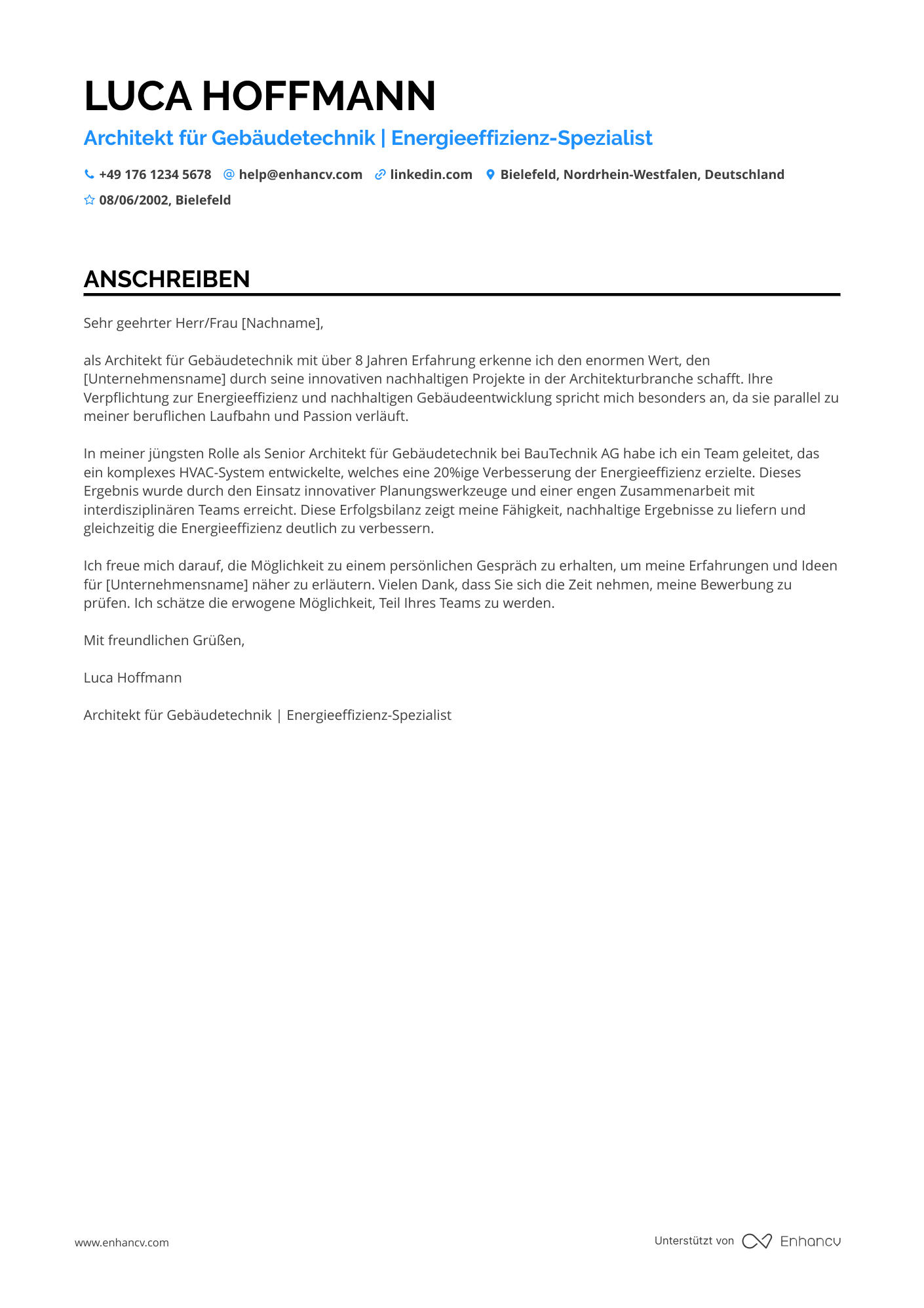 Architekt für Gebäudetechnik
