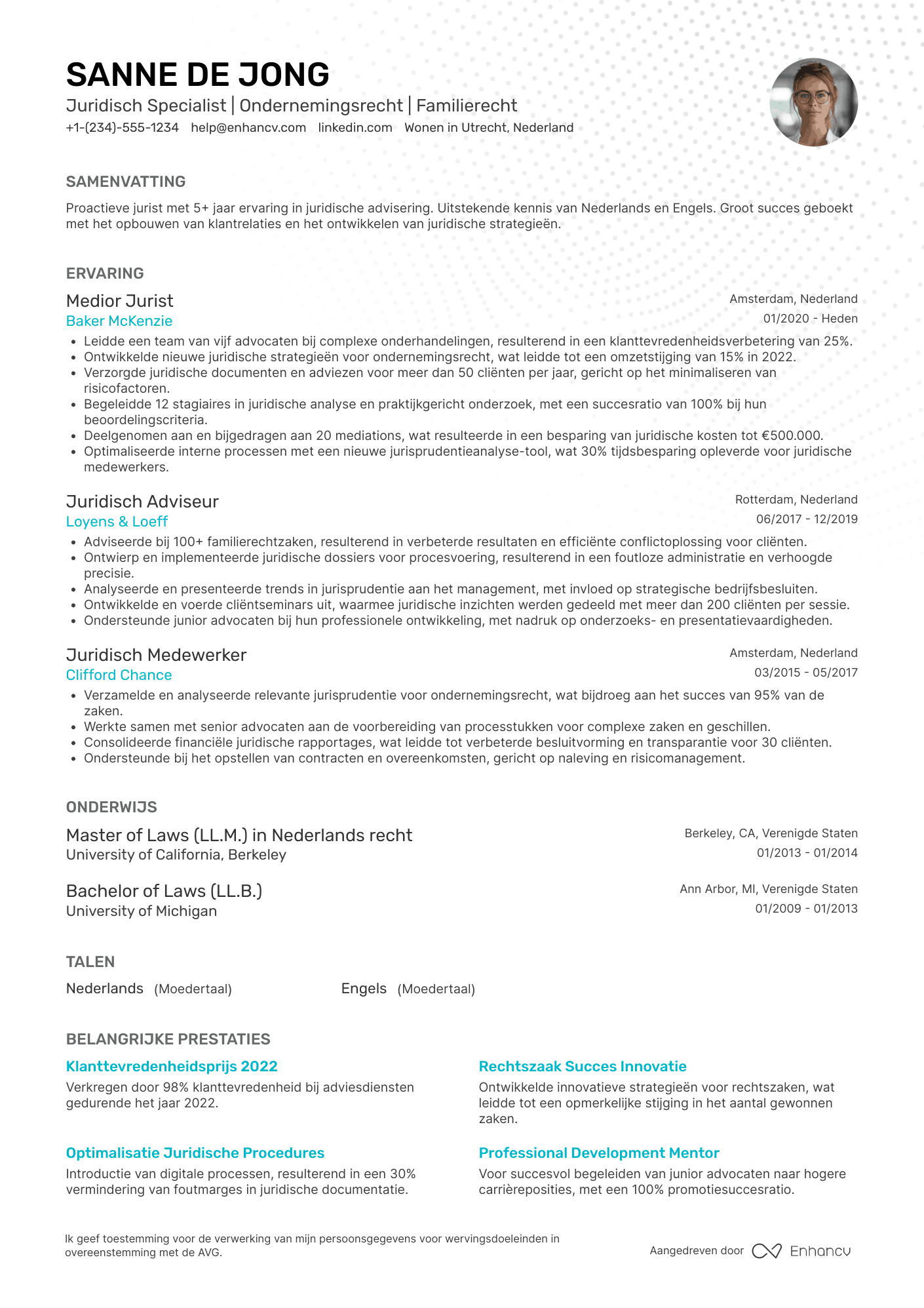 CV voor Trainee Advocaat