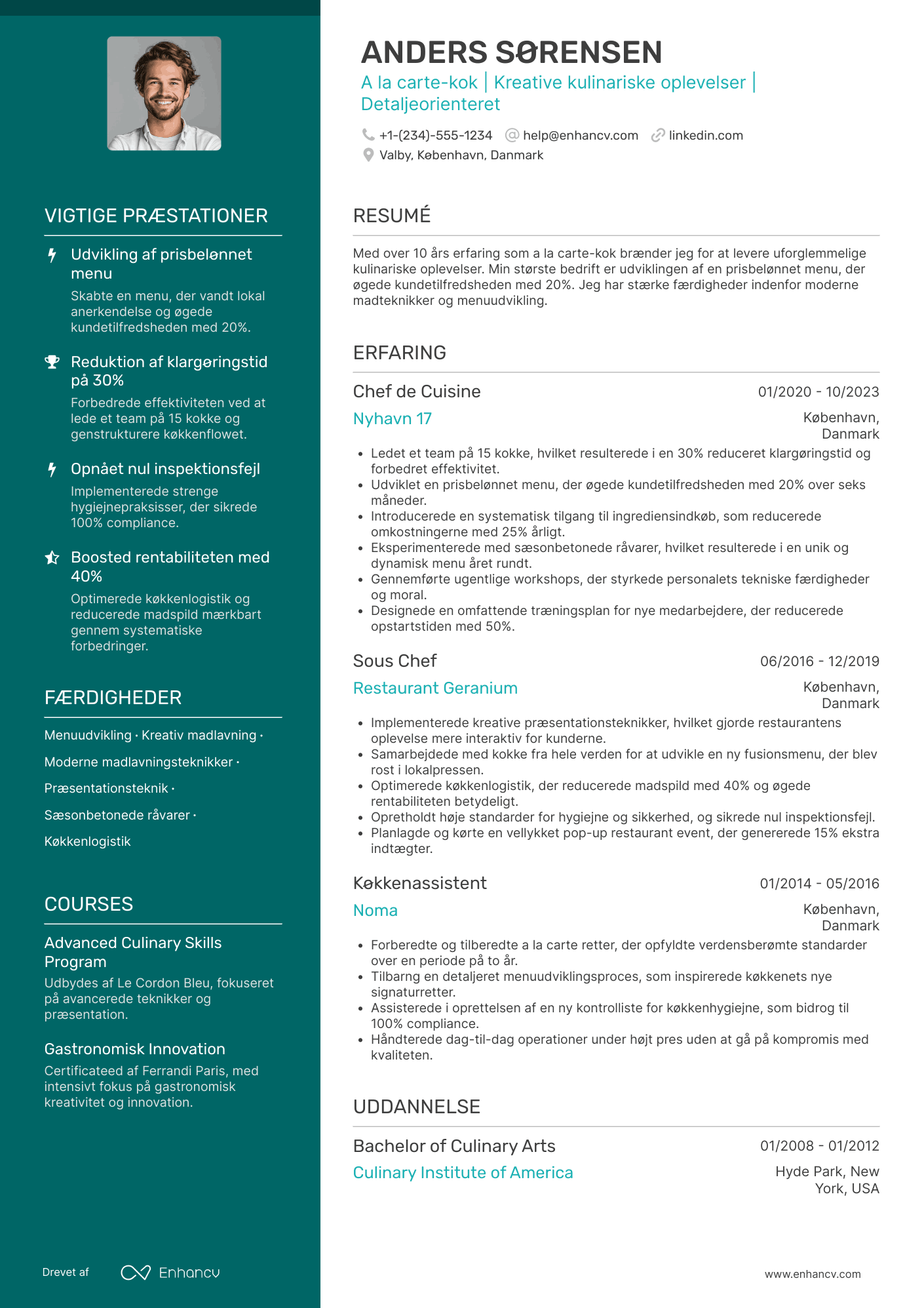 CV til A la carte kok