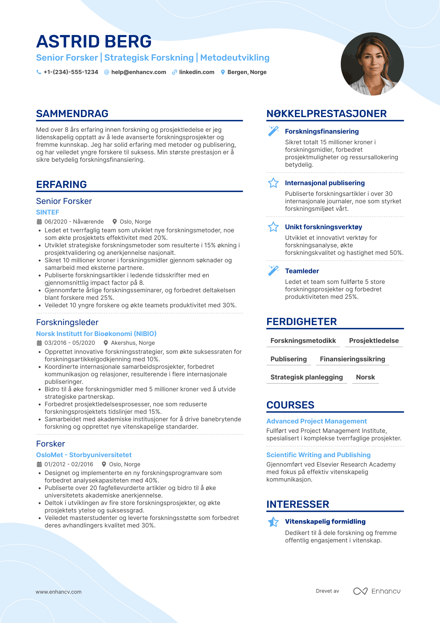 CV for Senior Forsker