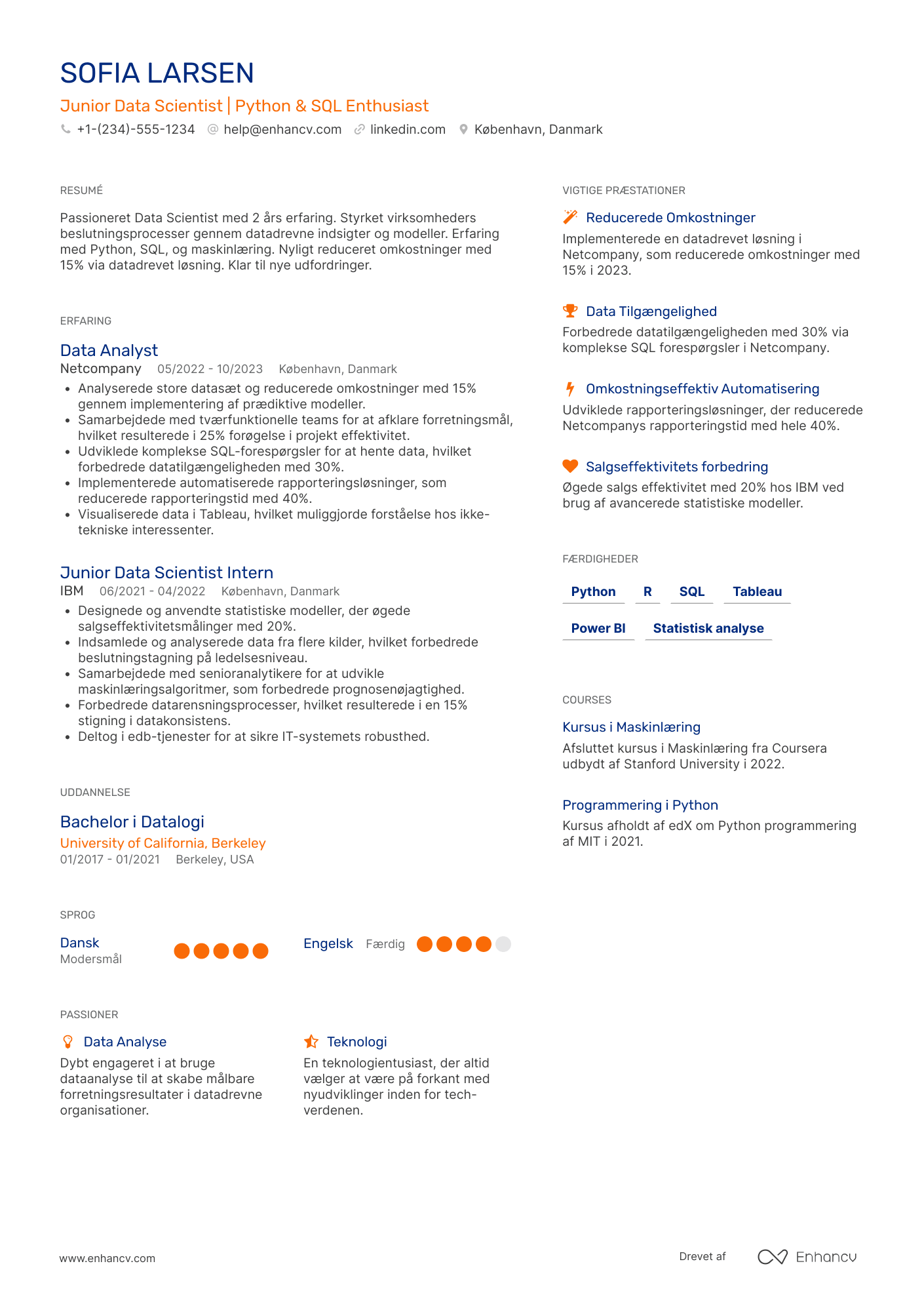 CV til Junior Data Scientist