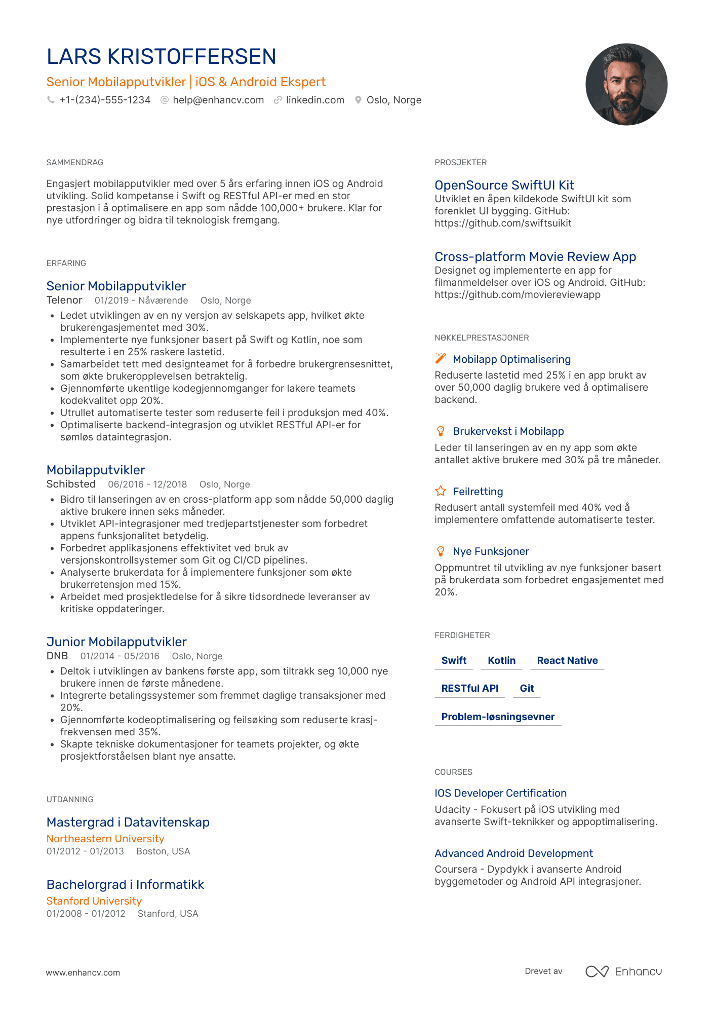CV for Mobilapp Programvareutvikler