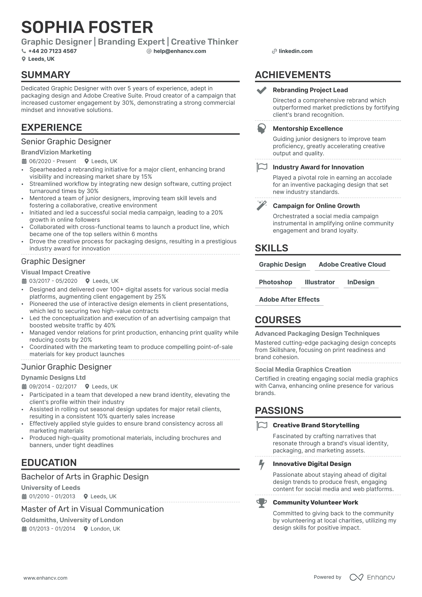 Graphic Design CV