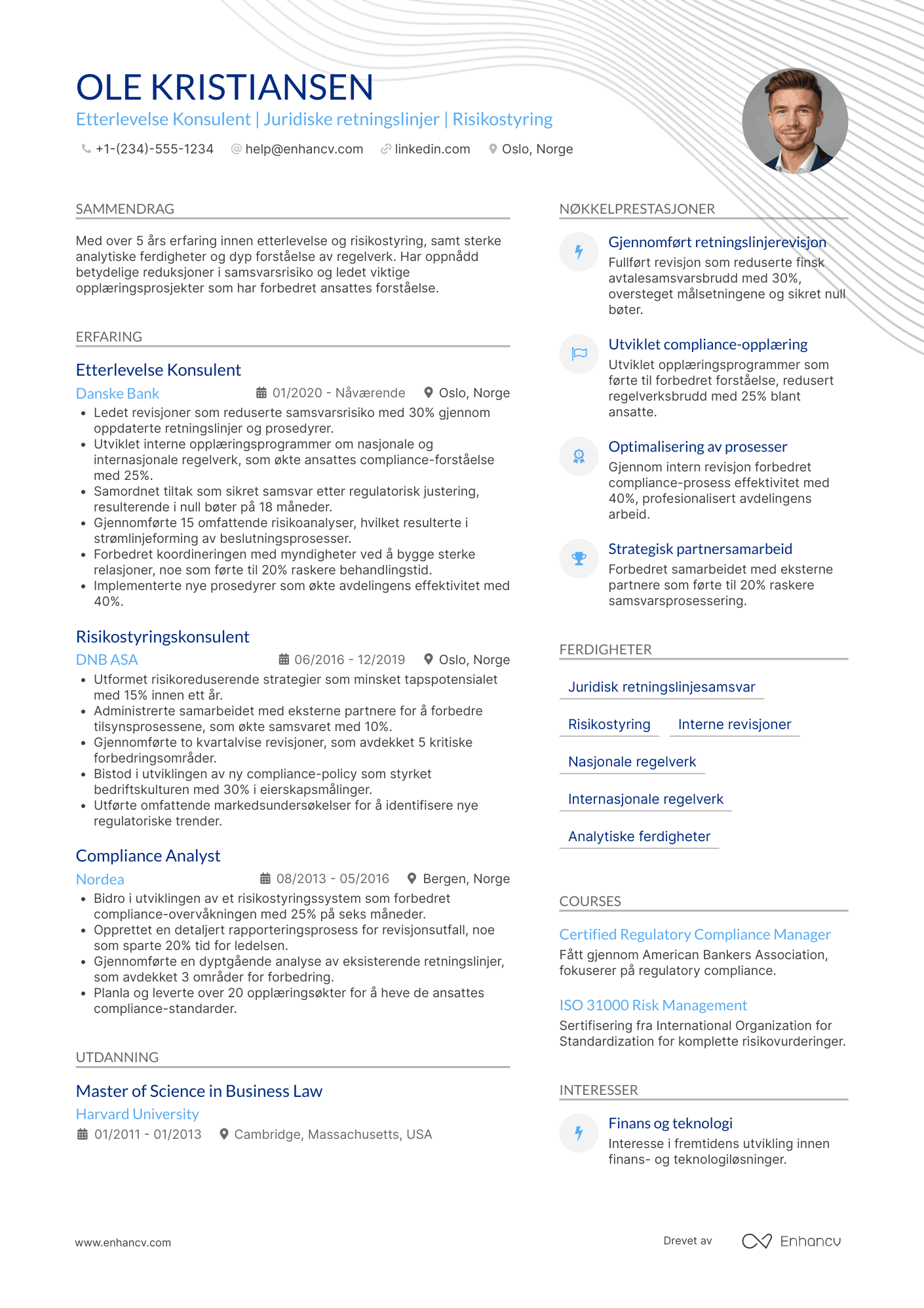 CV for Etterlevelse Konsulent