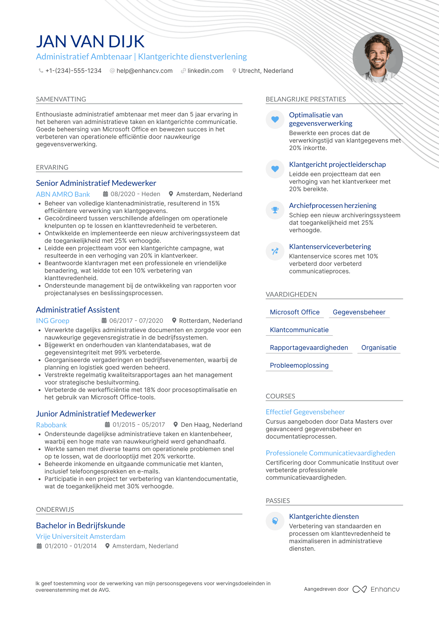 CV voor Administratief Ambtenaar
