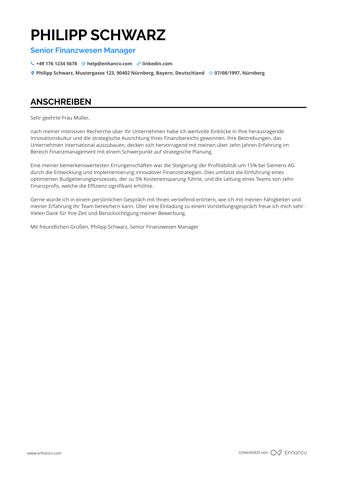 Senior Finanzwesen Manager