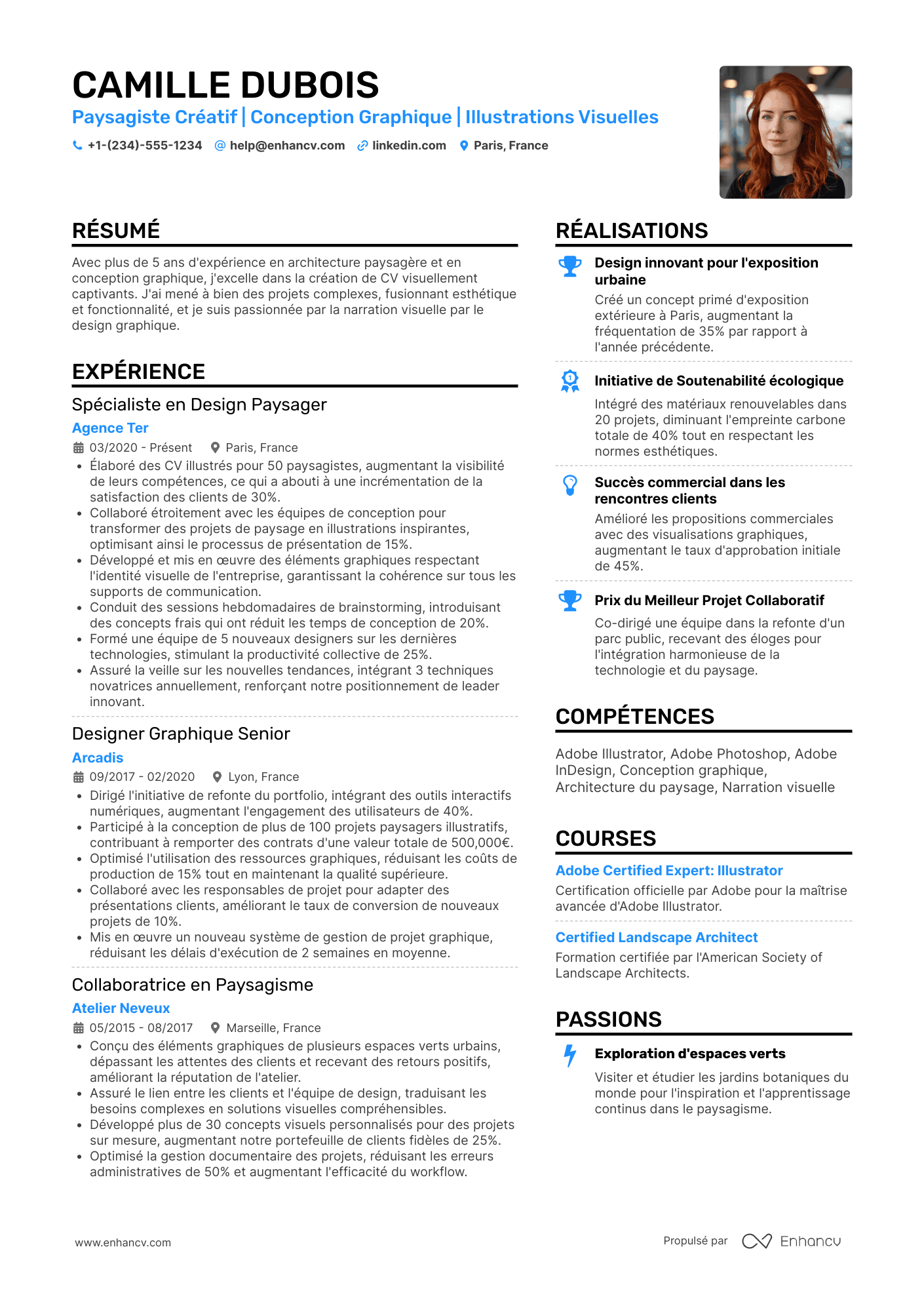 CV illustré de paysagiste