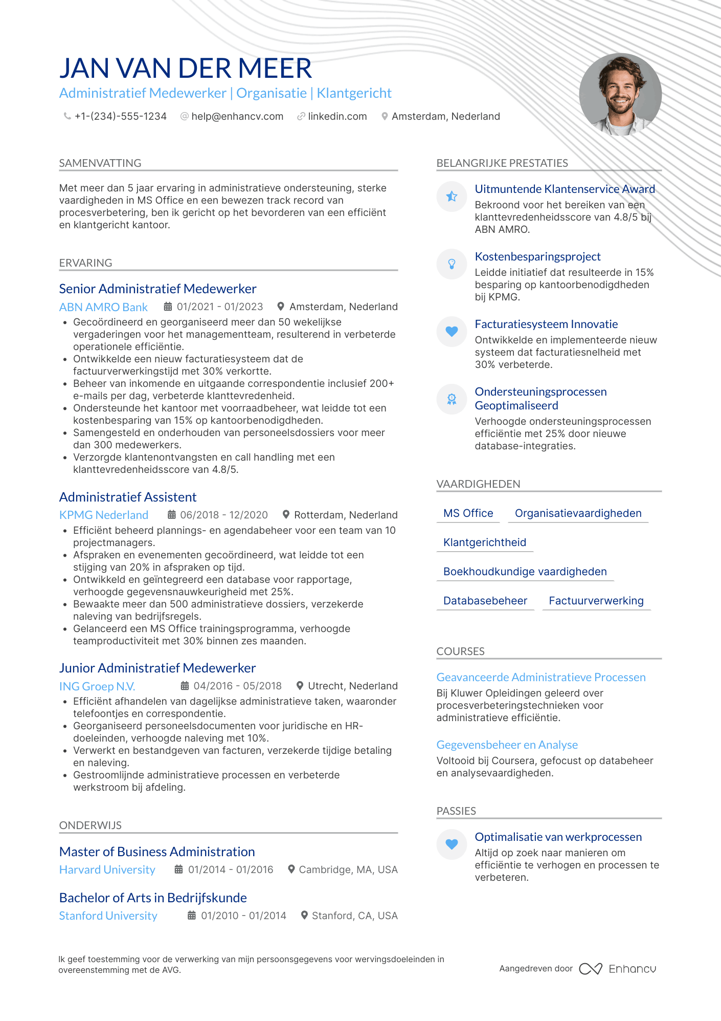 CV voor Administratief Kantoormedewerker