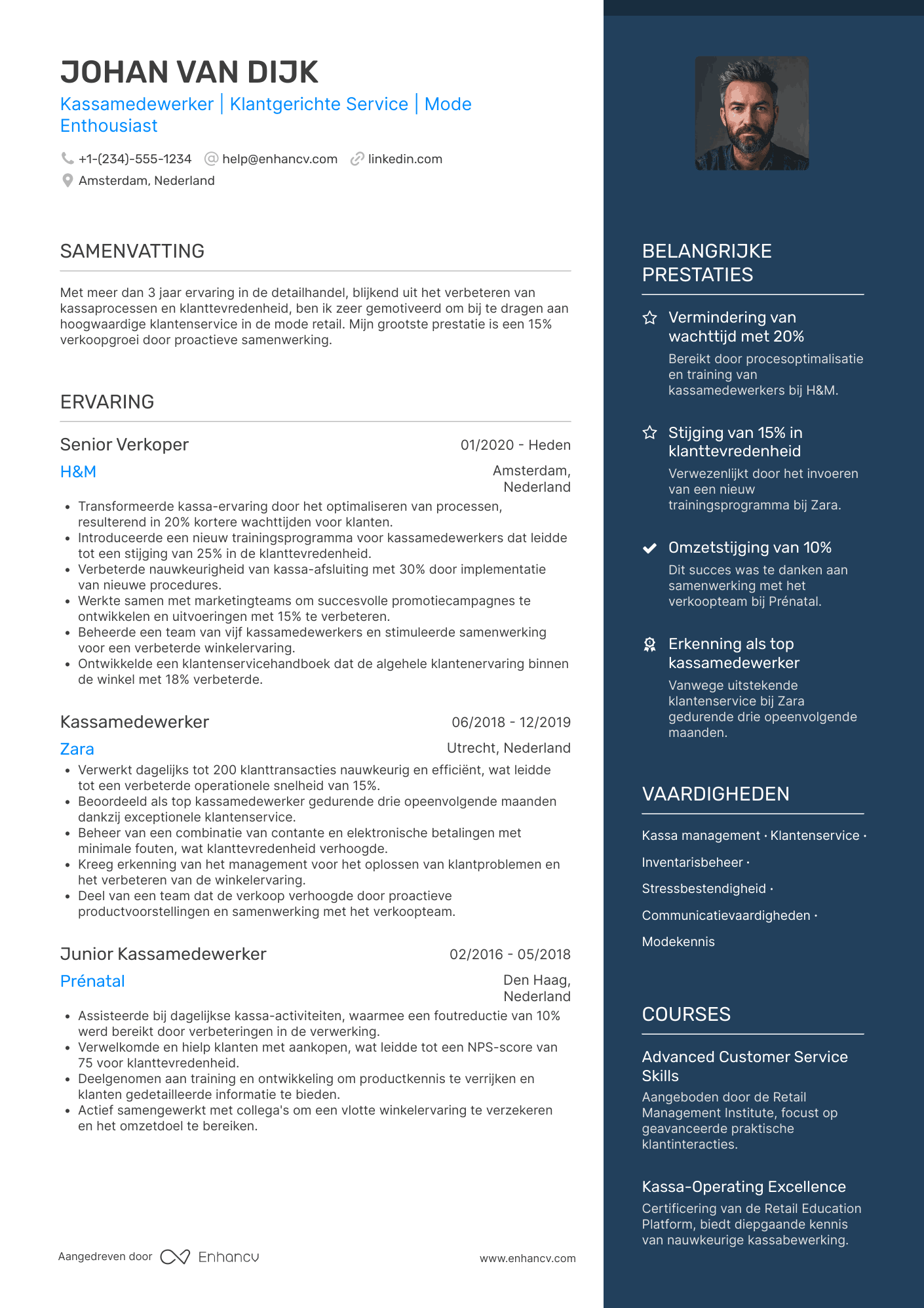 CV voor Kledingzaak Kassamedewerker