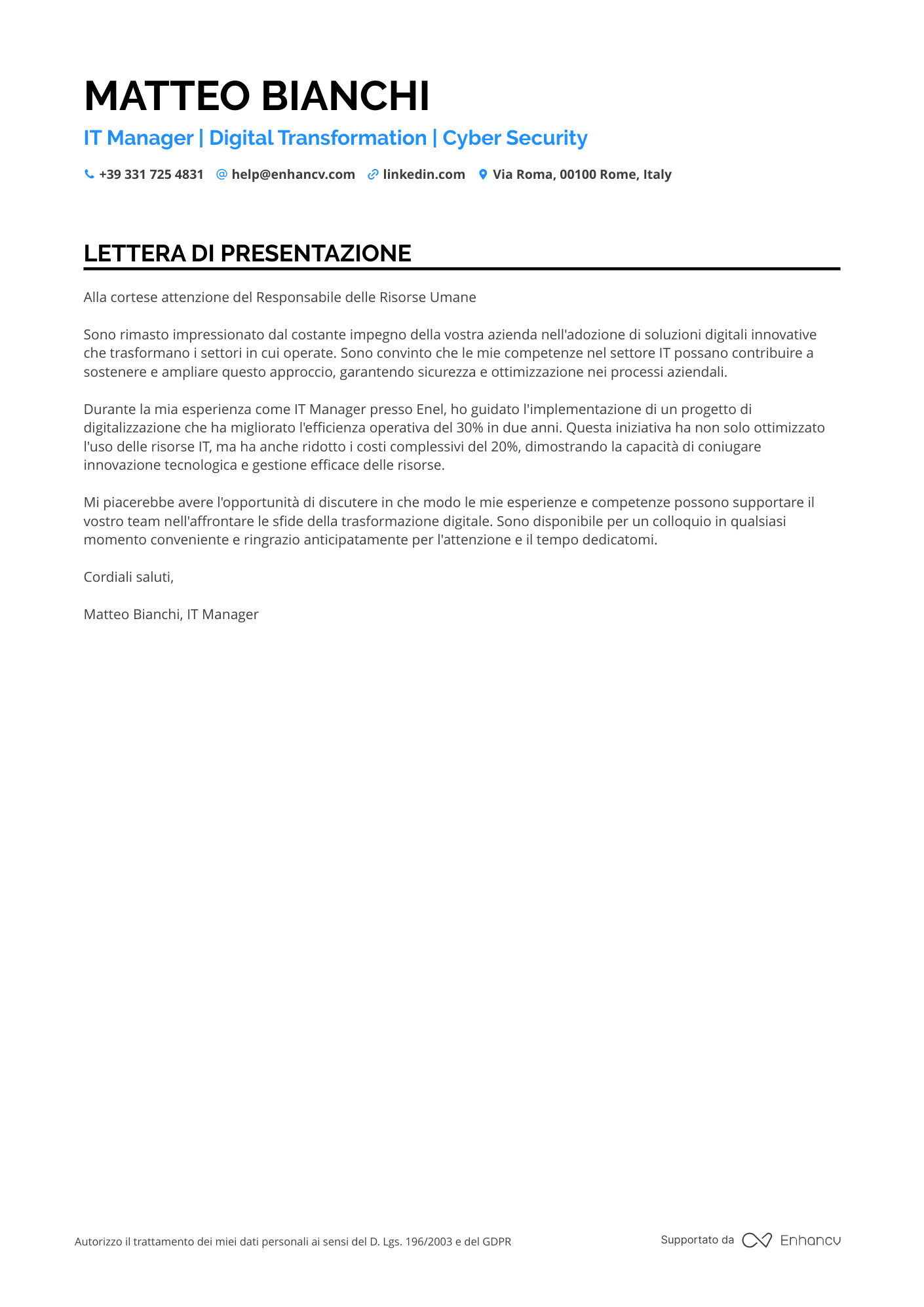 Responsabile Sistemi Informativi