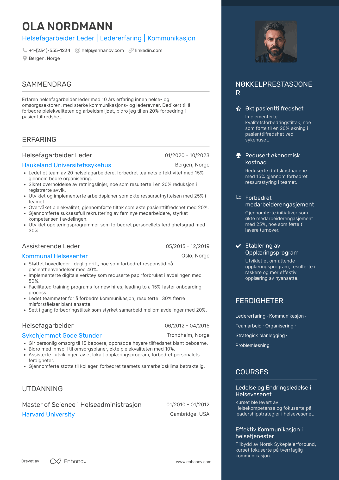 CV for Helsefagarbeider Leder