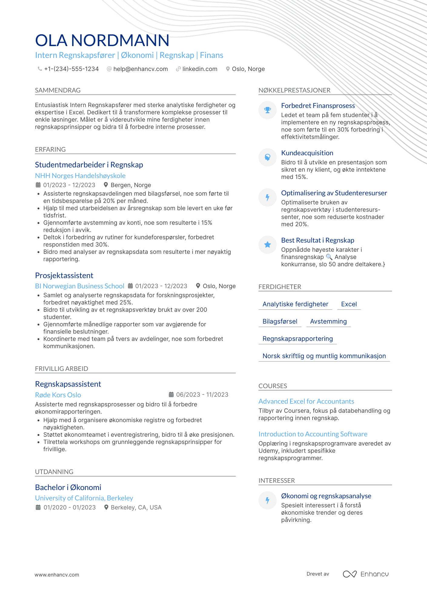 CV for Intern Regnskapsfører