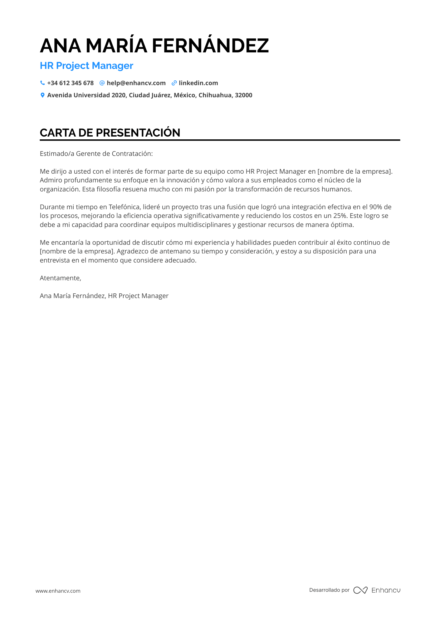 Gerente de Proyecto de Recursos Humanos