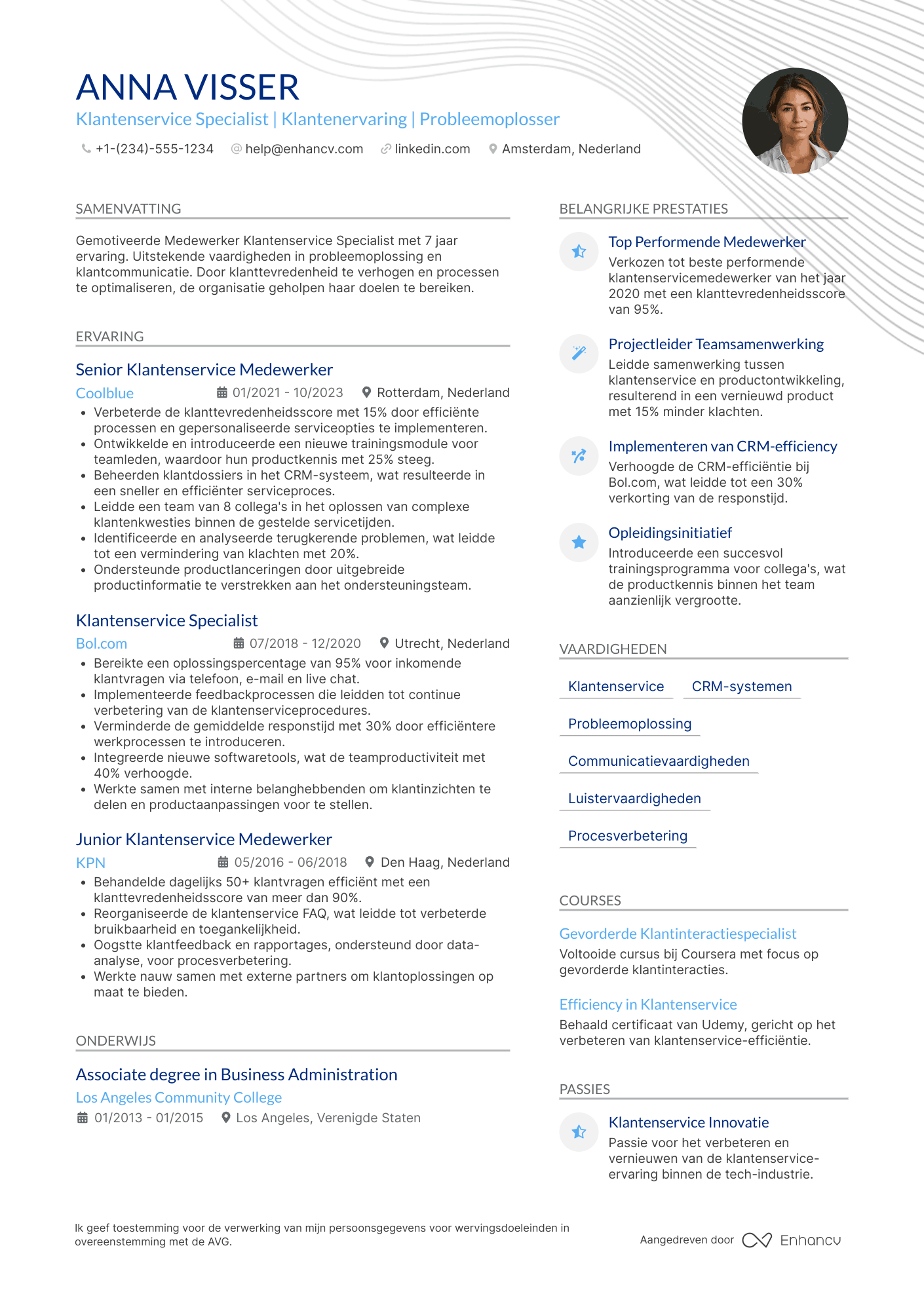 CV voor Medewerker Klantenservice Specialist