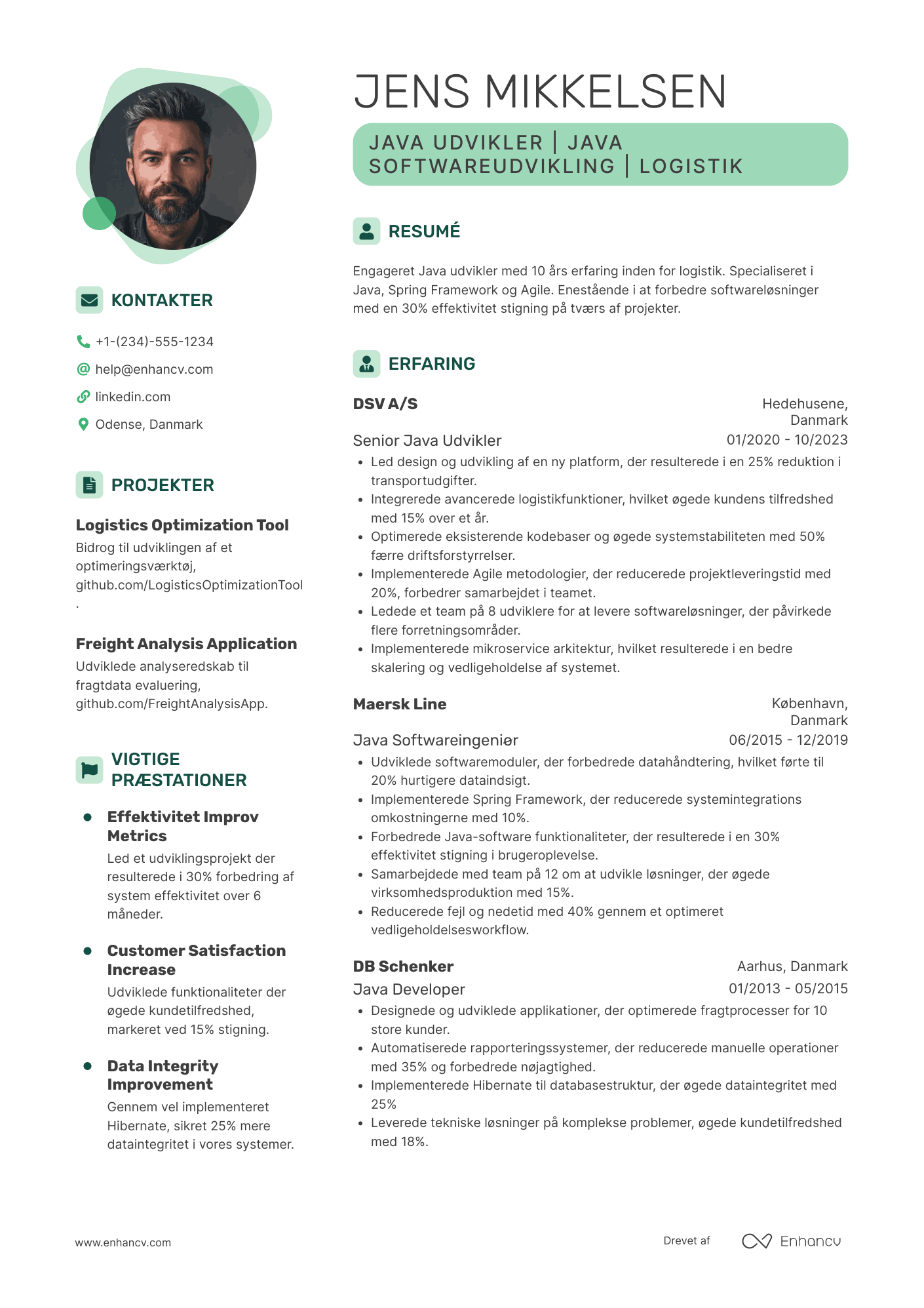 CV til Java Udvikler i logistikbranchen