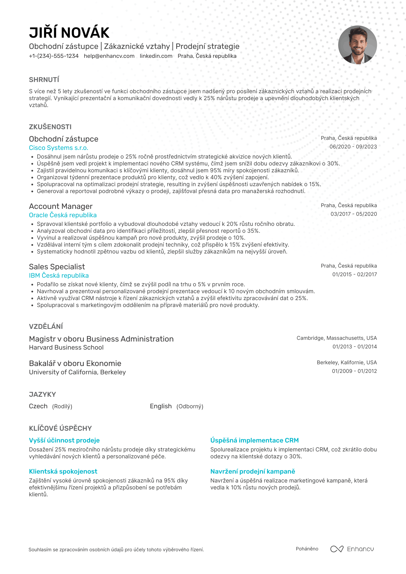 Klasický CV šablona
