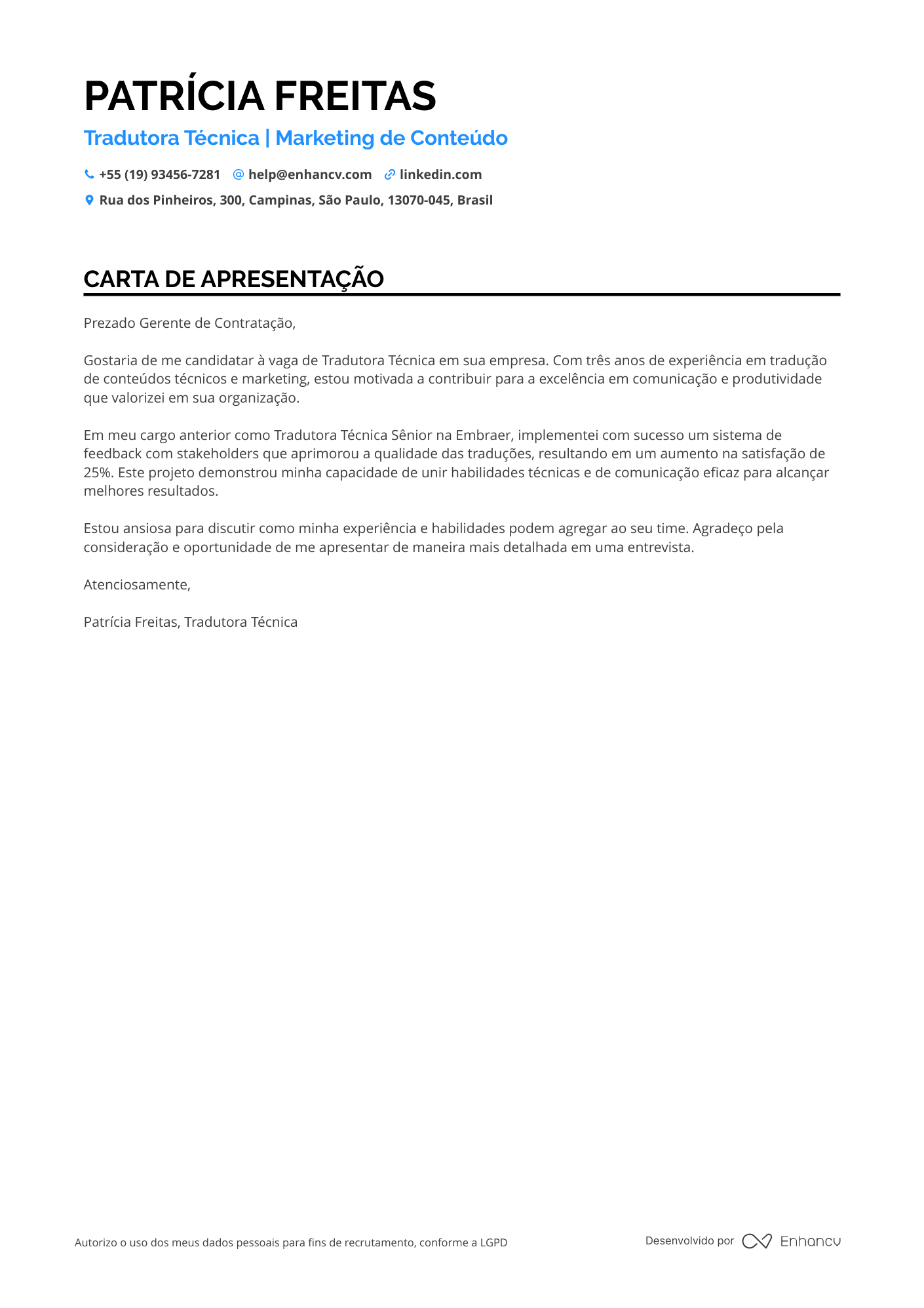 Tradutor Meio período