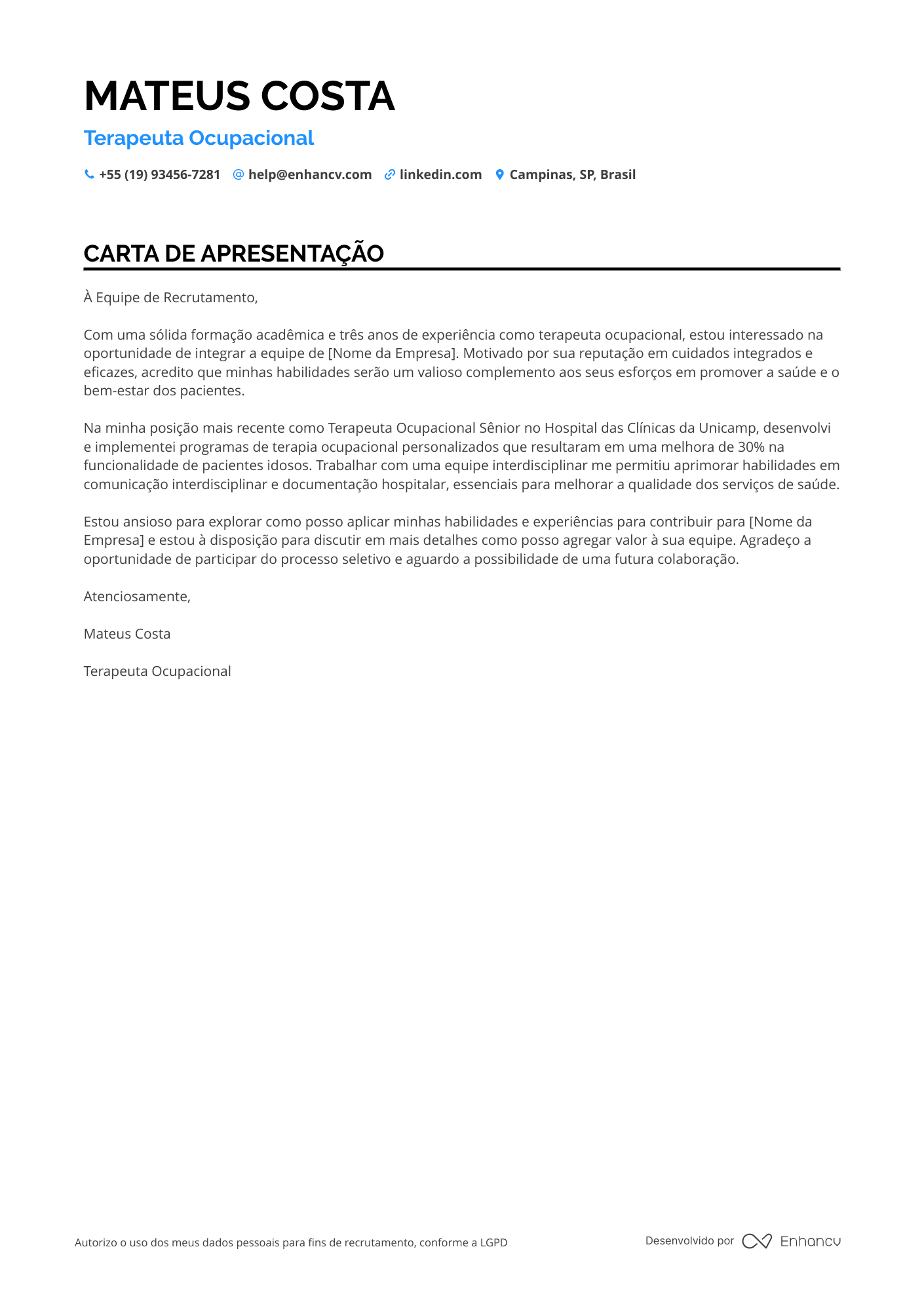 Terapeuta Ocupacional Sem experiência
