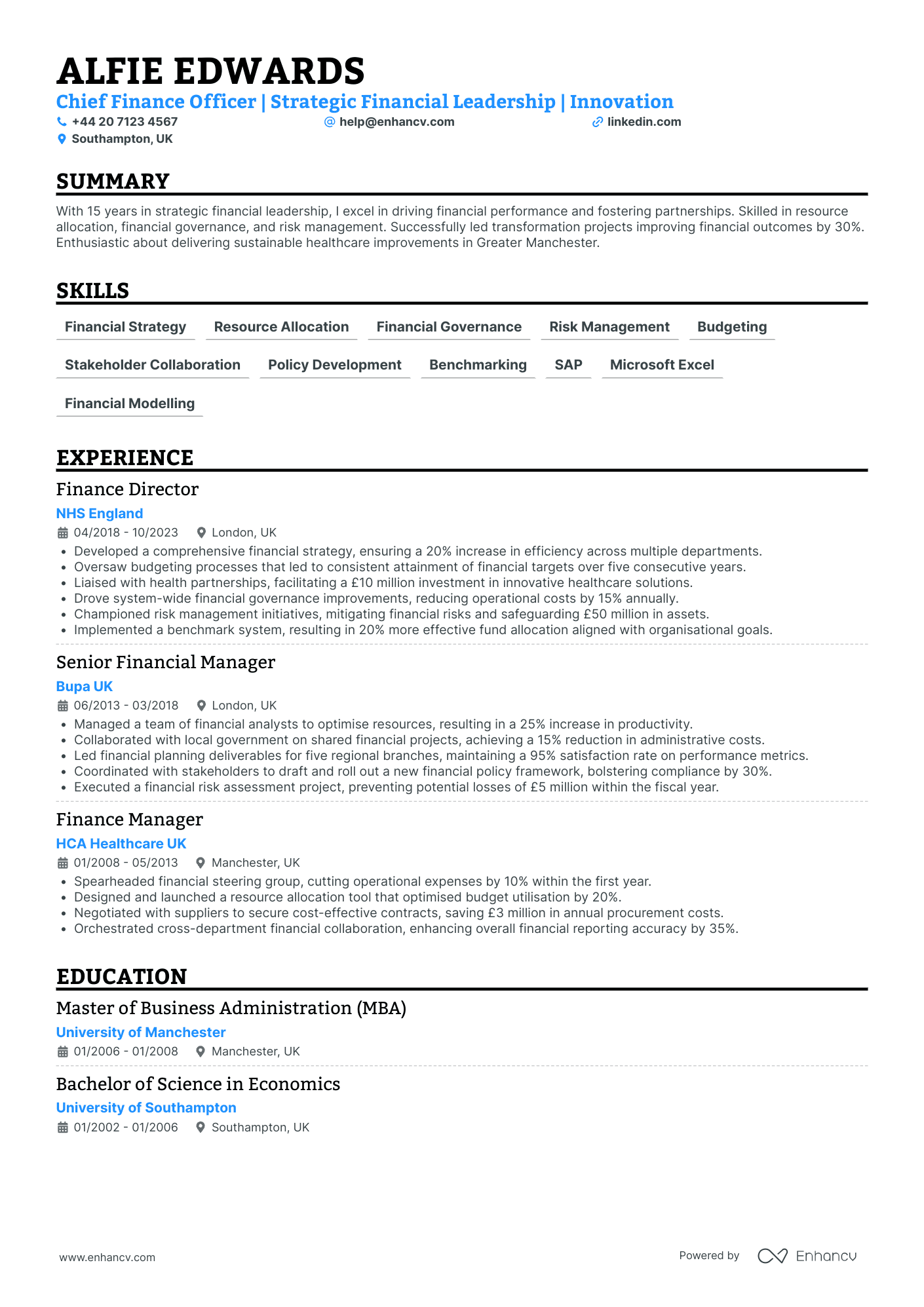 CFO with Public Sector Experience